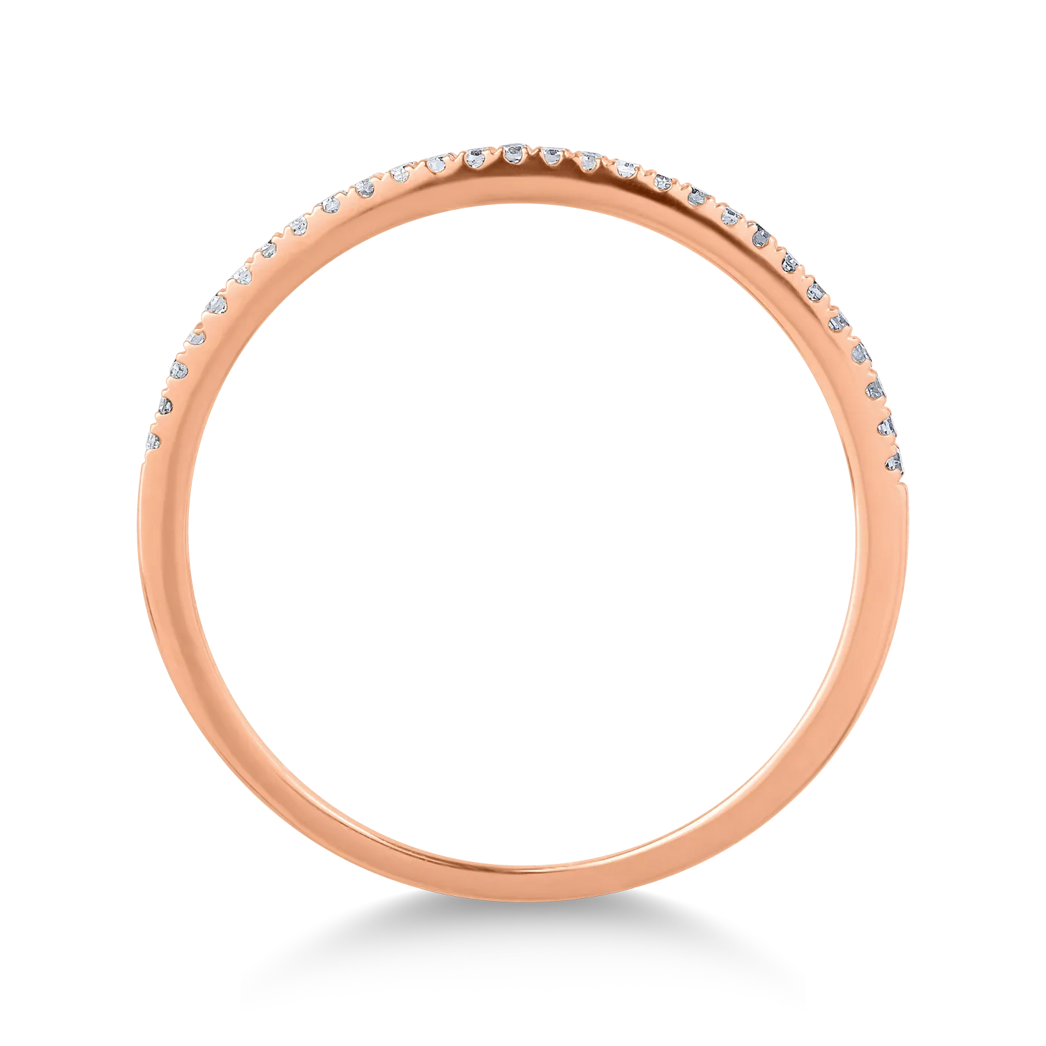 Half eternity ring in rose gold with 0.07ct diamonds