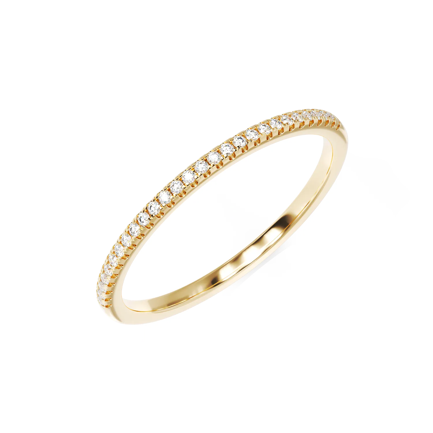 Half eternity ring in yellow gold with 0.07ct diamonds