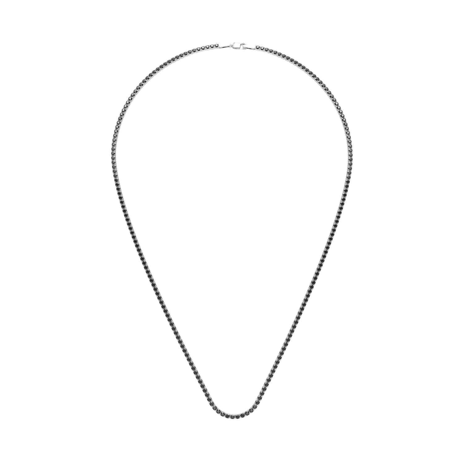 14K white gold tennis necklace