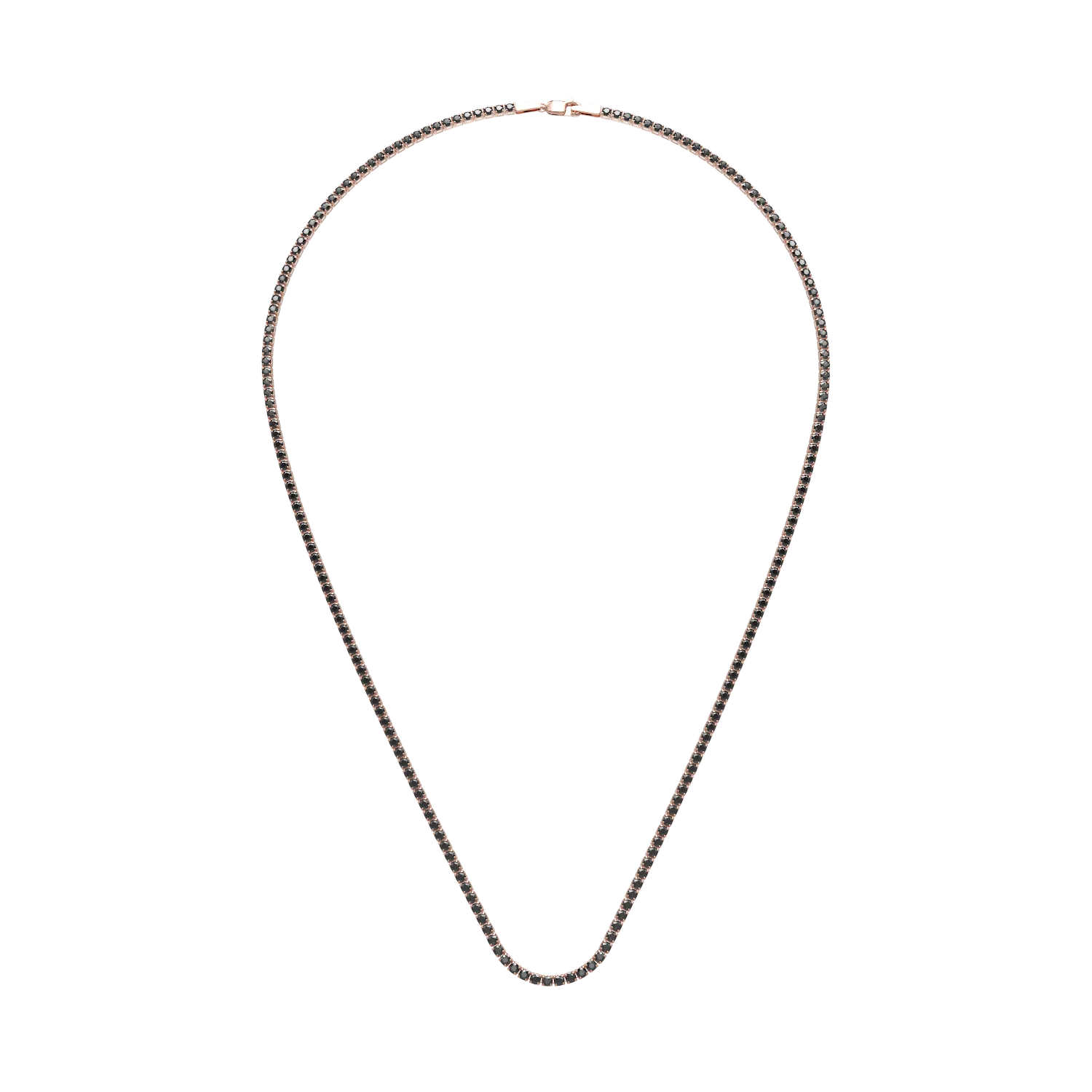 14K rose gold tennis necklace