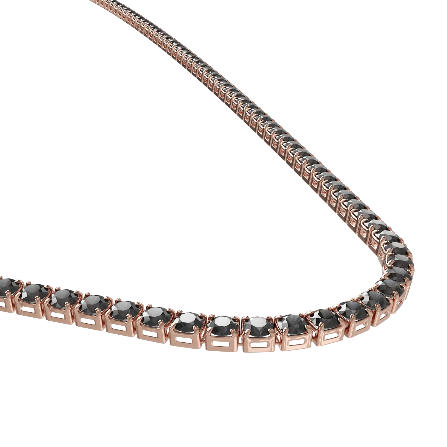 14K rose gold tennis necklace