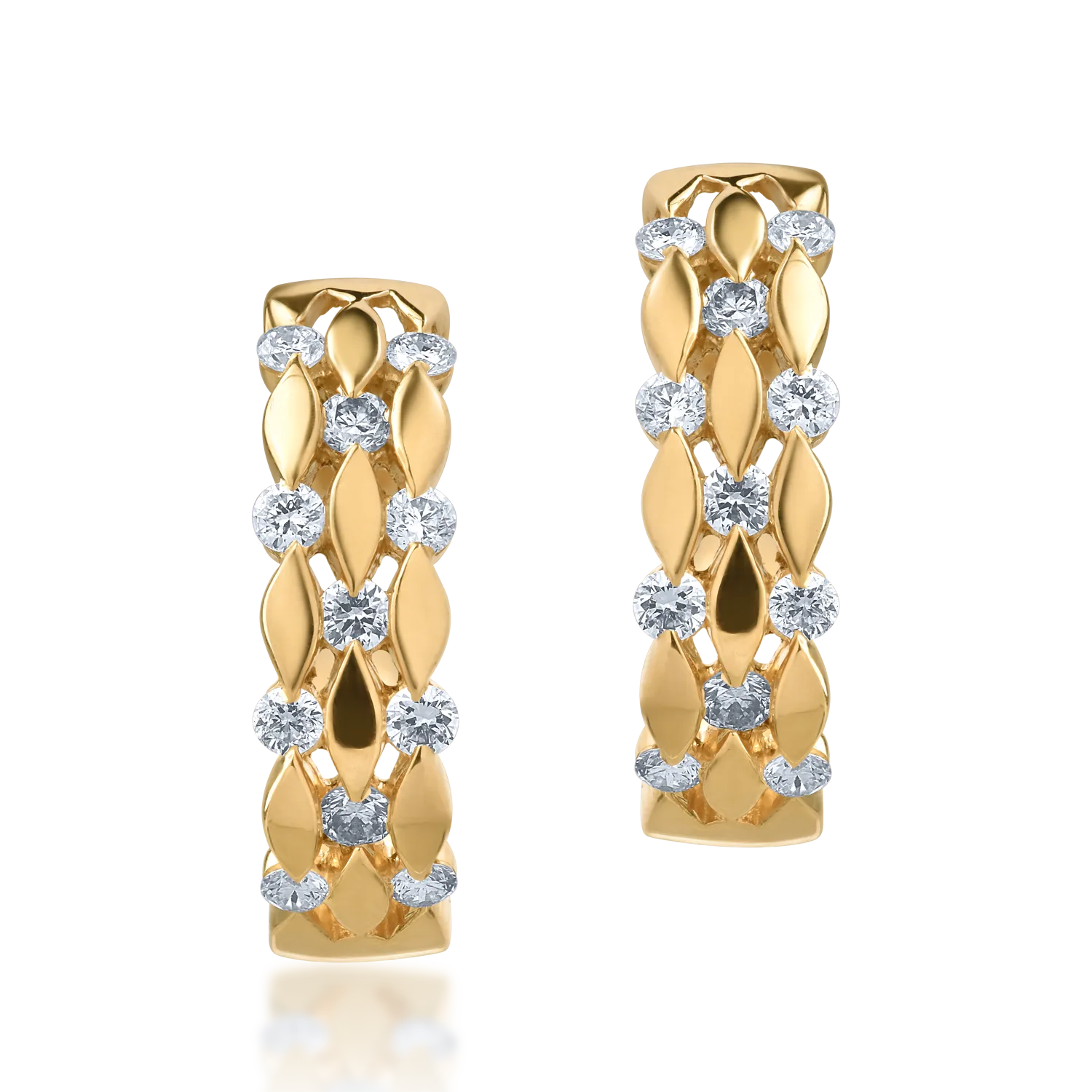 18K yellow gold earrings with 0.32ct diamonds