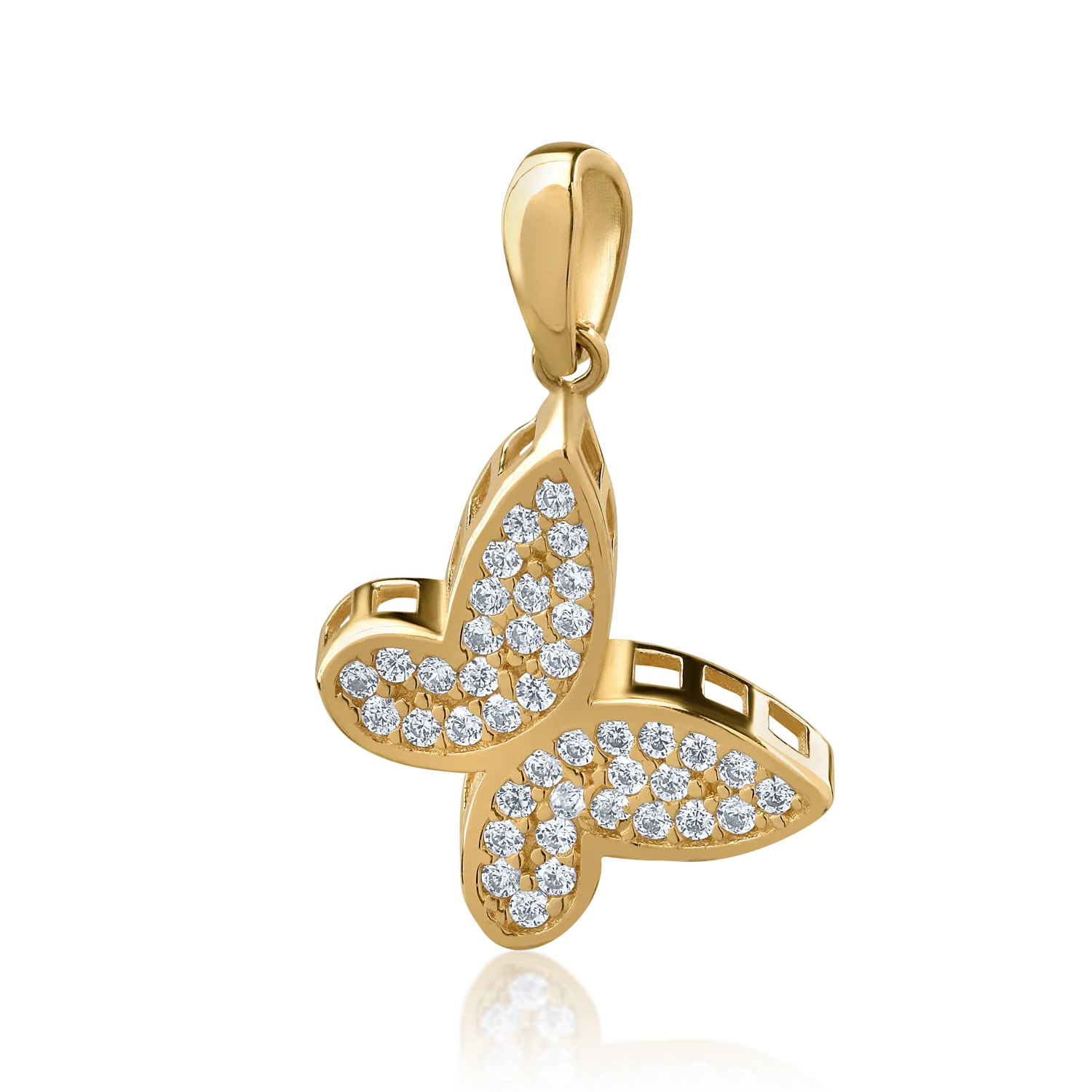 14K yellow gold butterfly pendant