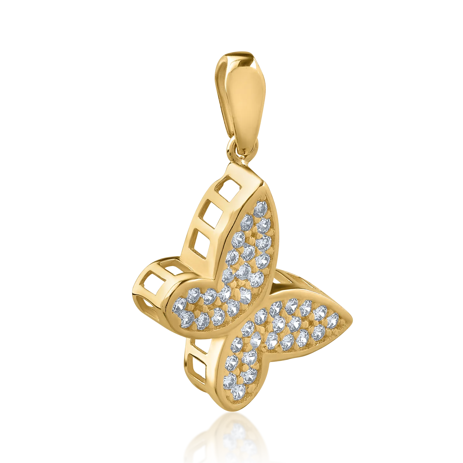 14K yellow gold butterfly pendant