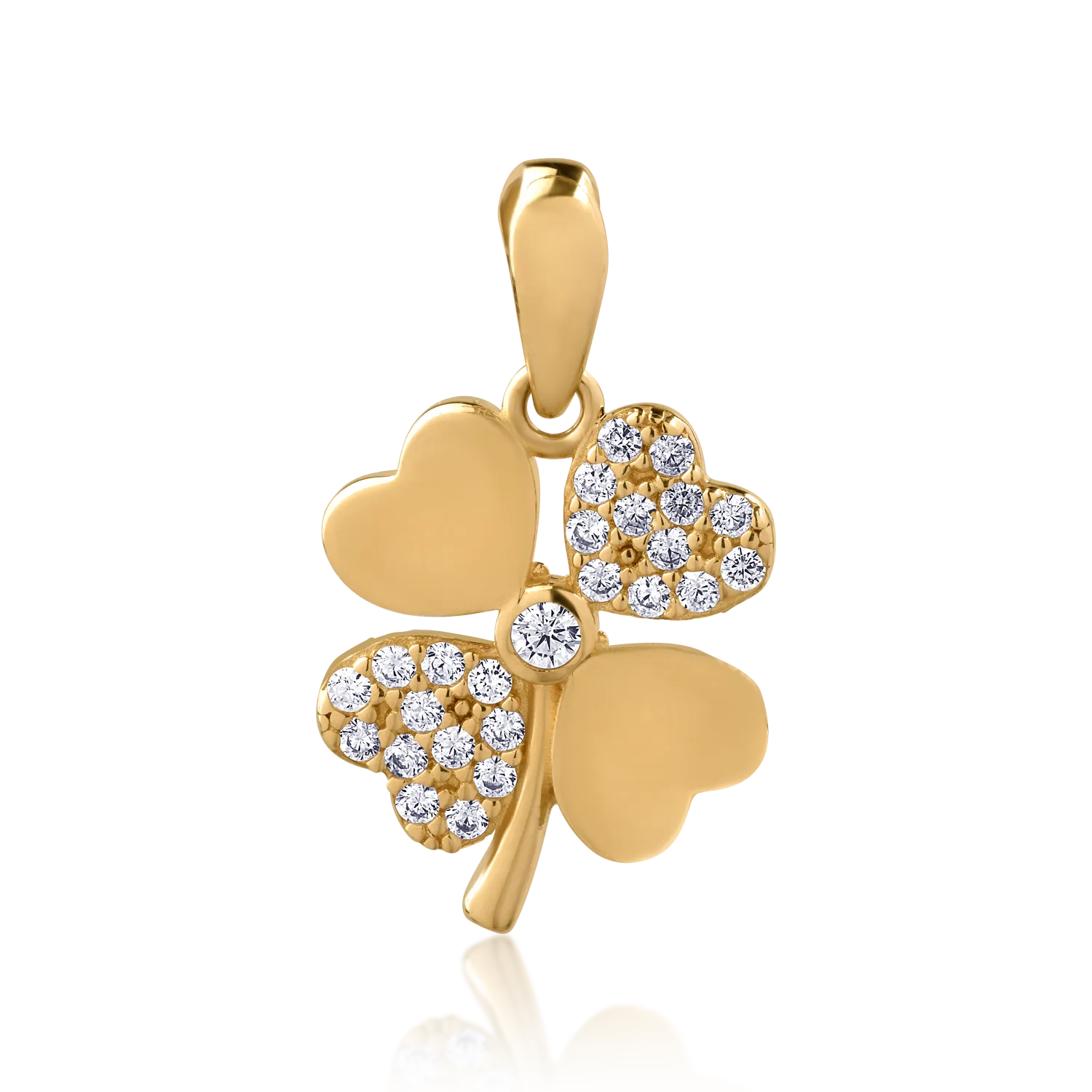 14K yellow gold clover pendant