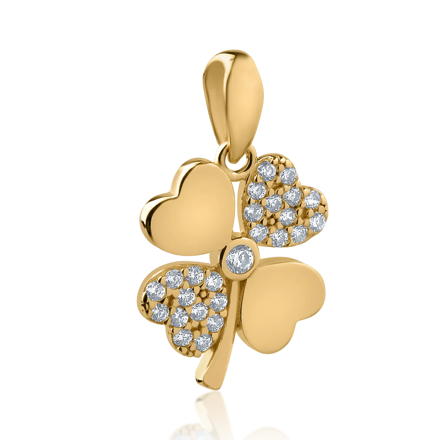 14K yellow gold clover pendant