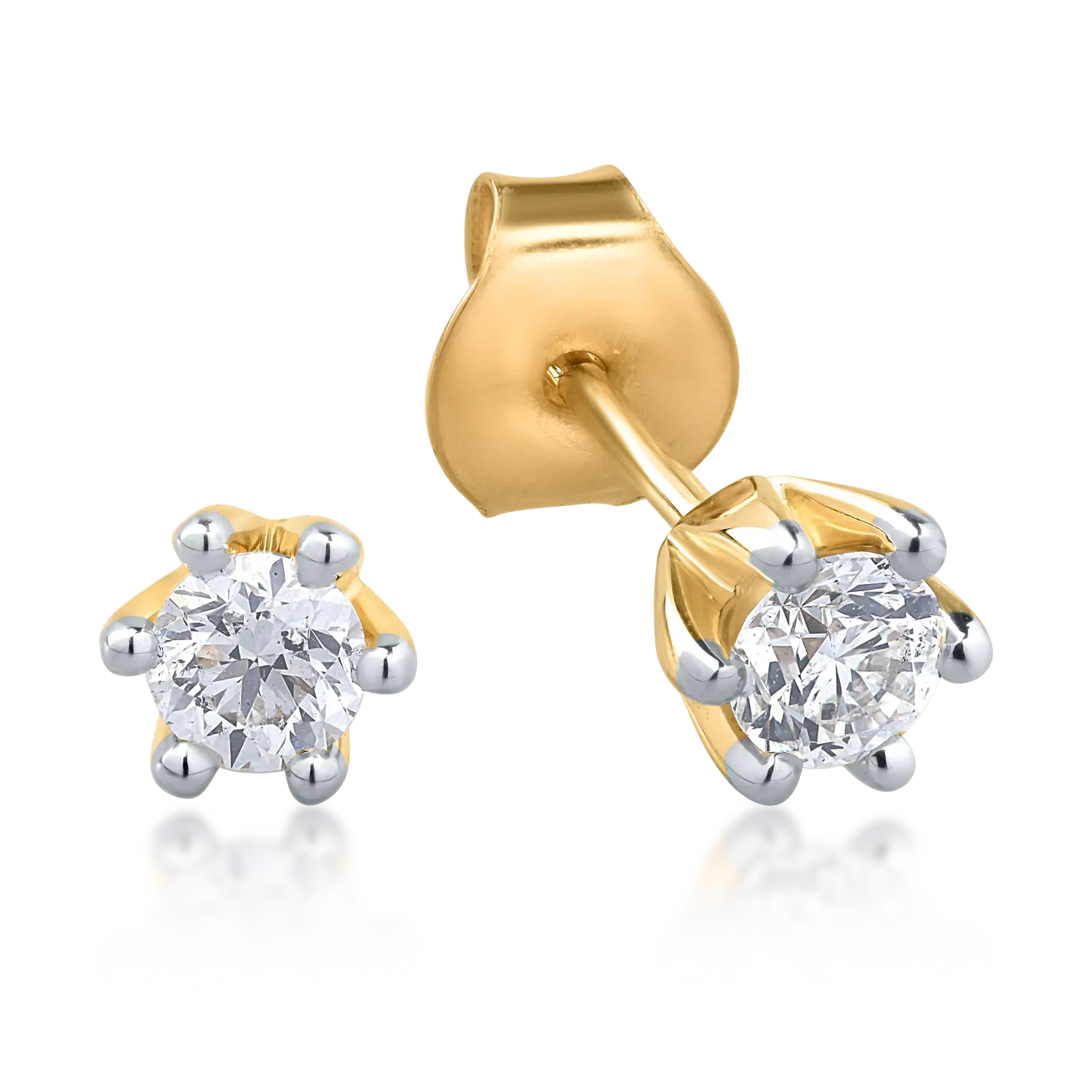 18K yellow gold earrings with 0.38ct diamonds