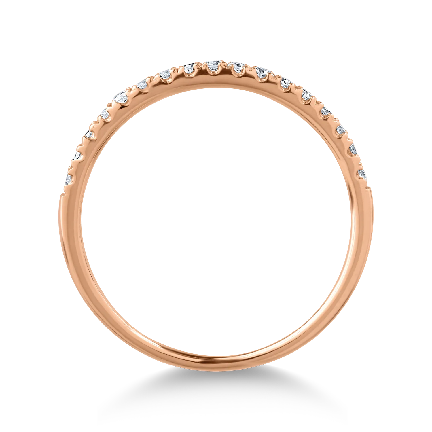 14K rose gold ring with 0.17ct diamonds