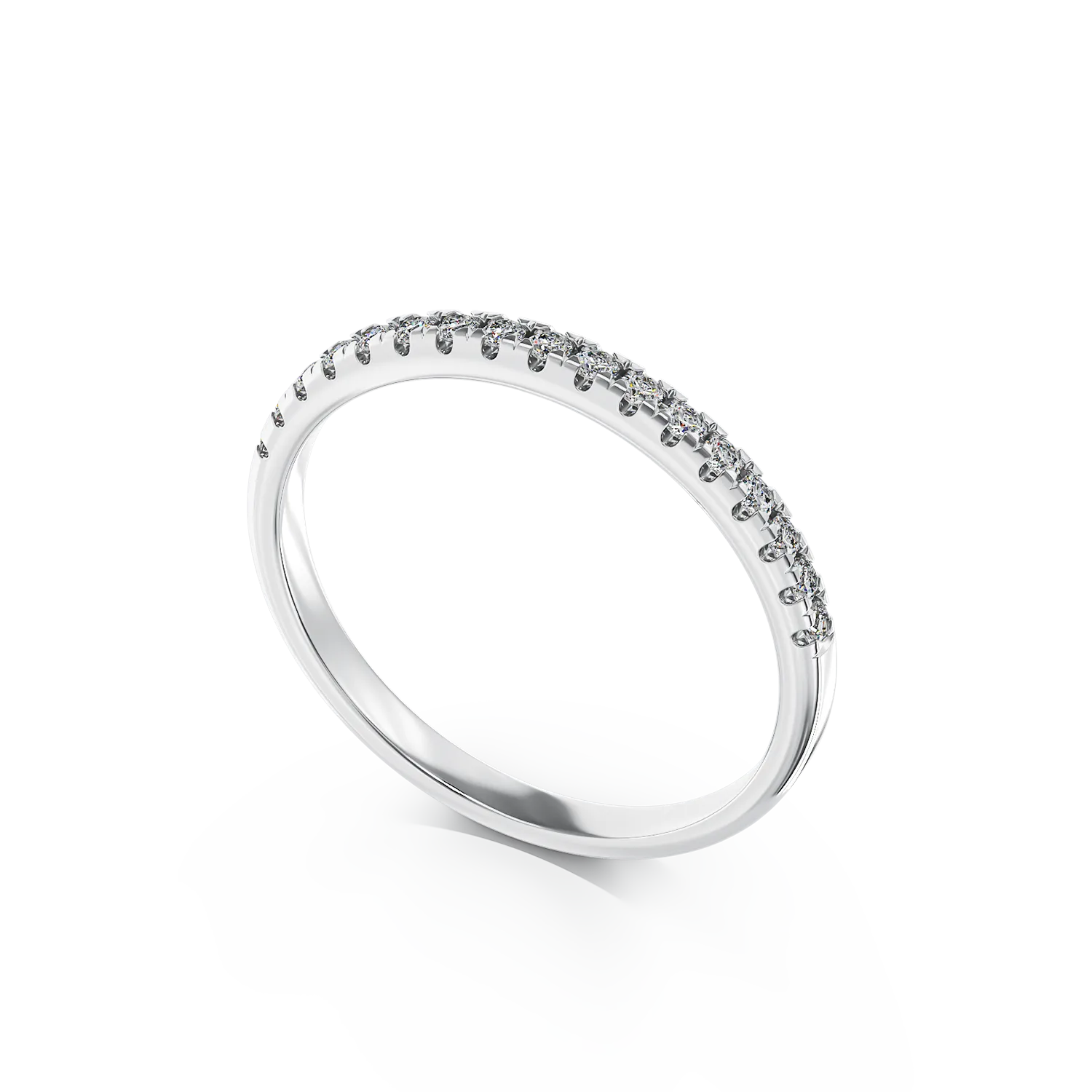 14K fehérarany gyűrű 0.17ct gyémántokkal