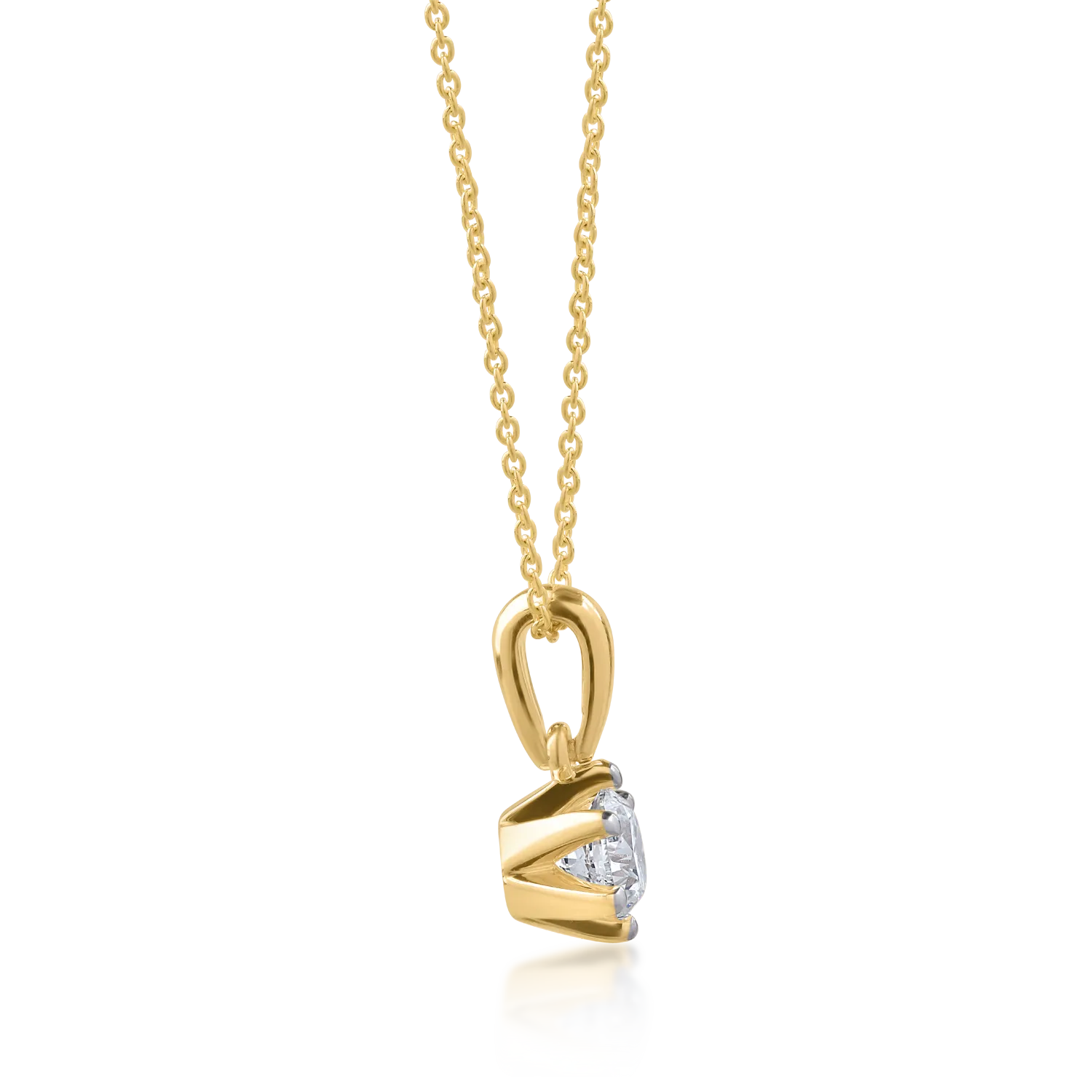 18K yellow gold pendant necklace with 0.305ct diamond