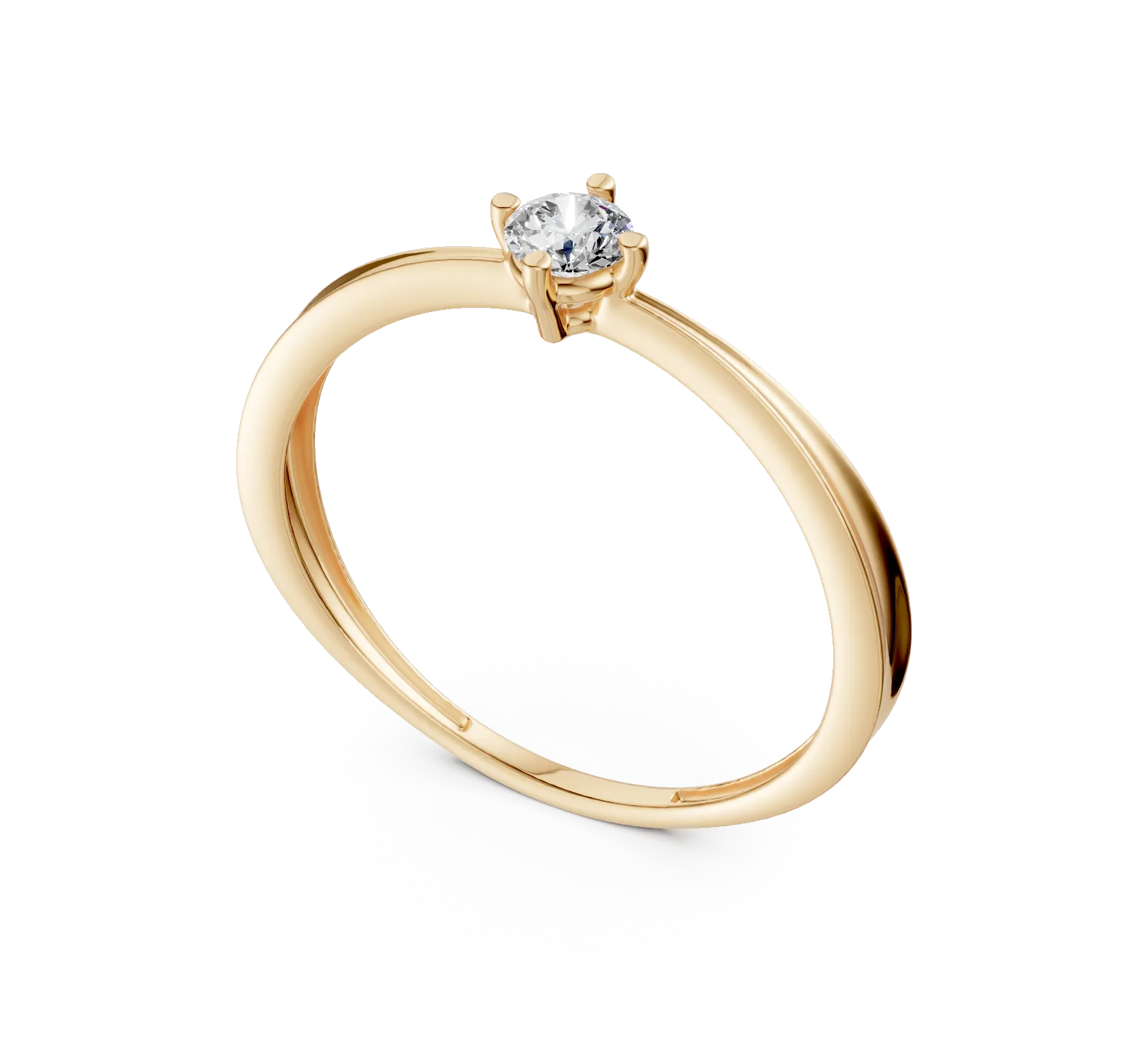 Inel de logodna din aur galben de 14K