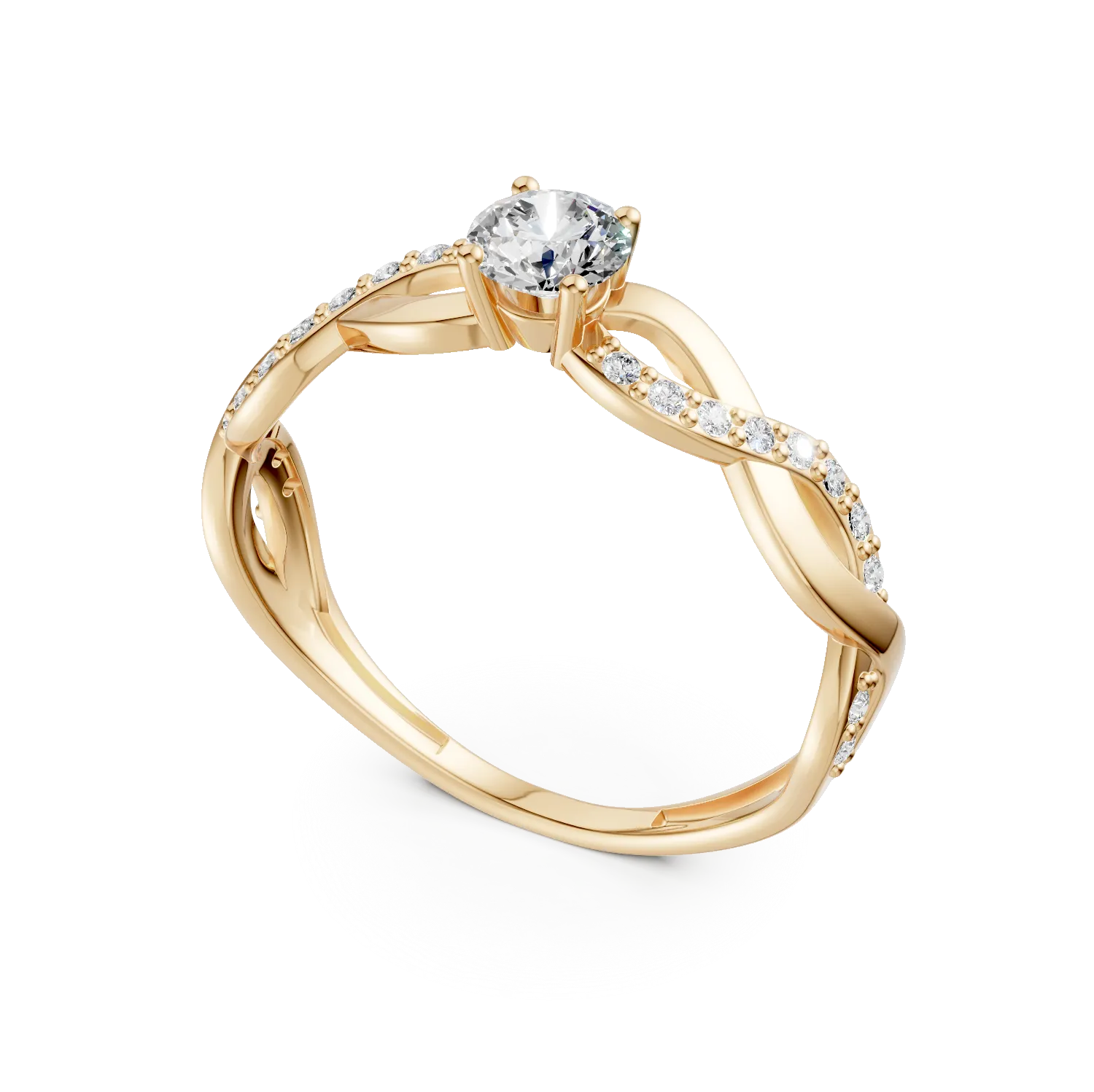 14K yellow gold engagement ring