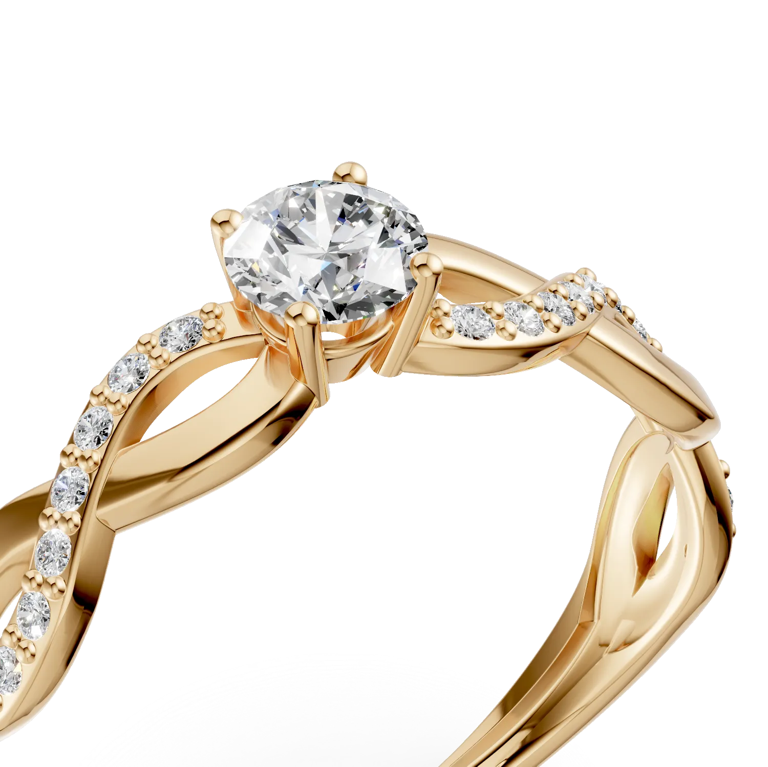 14K yellow gold engagement ring