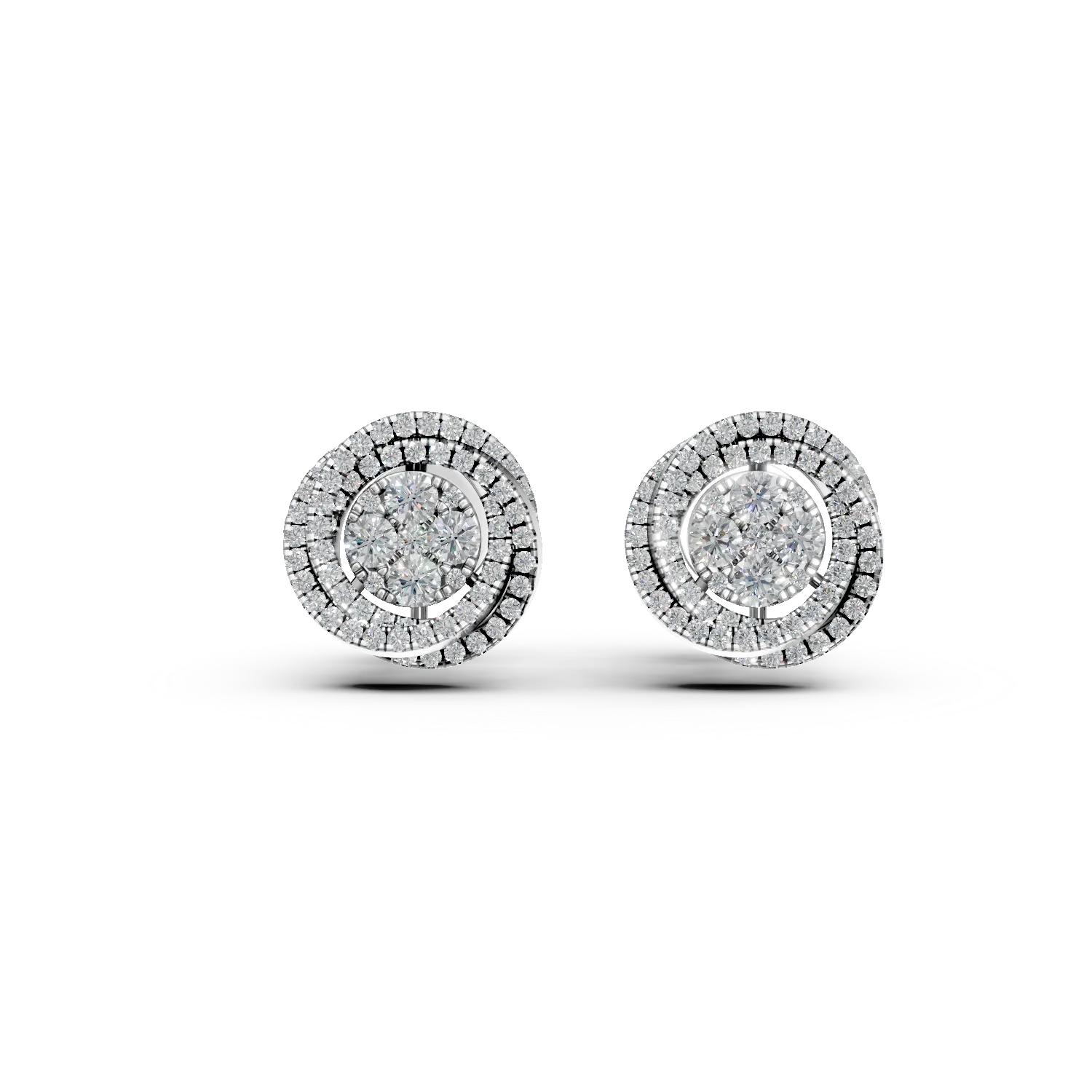 Cercei din aur alb de 18K cu diamante de 0.52ct