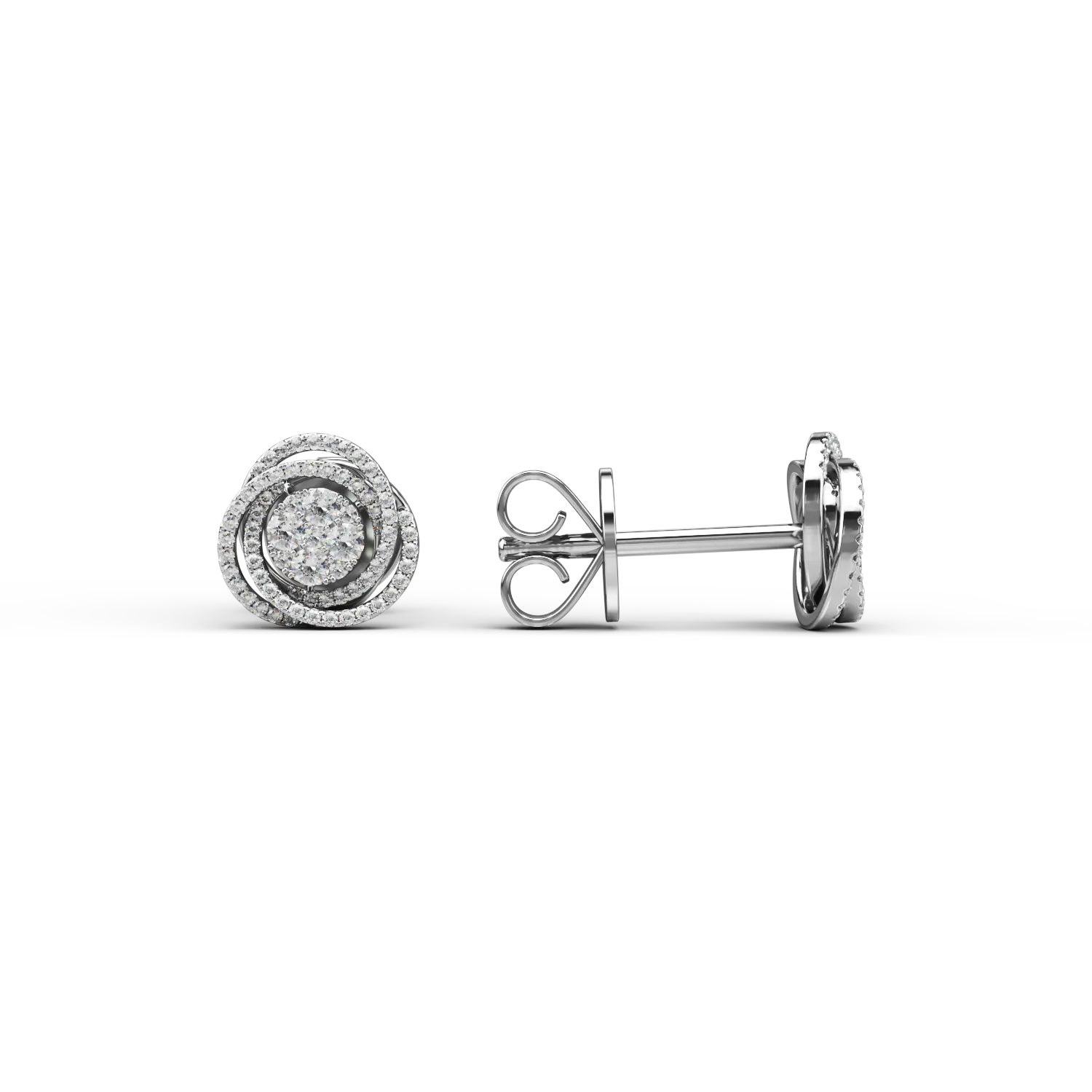 18K fehérarany fülbevaló 0.52ct gyémántokkal