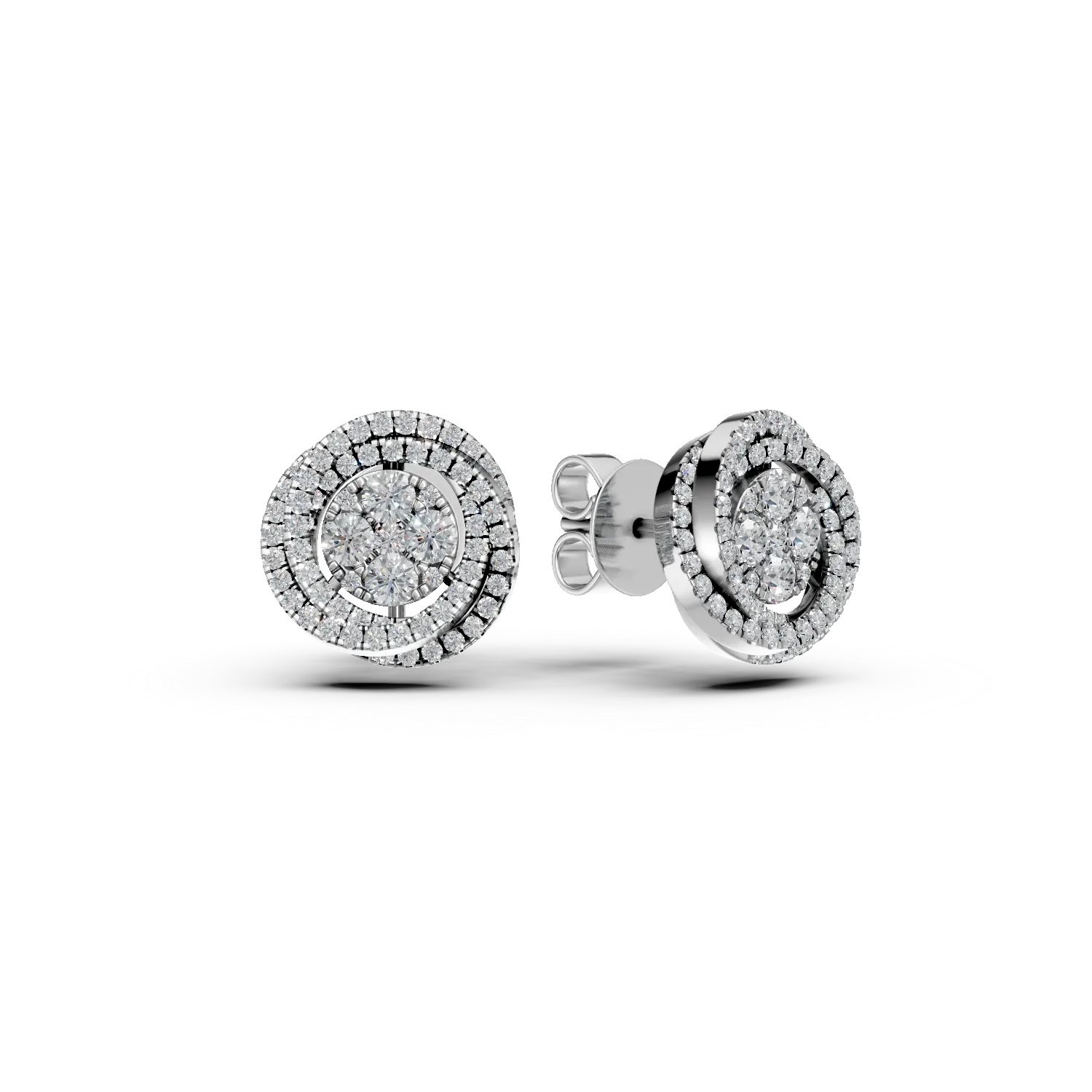 Cercei din aur alb cu diamante de 0.5ct