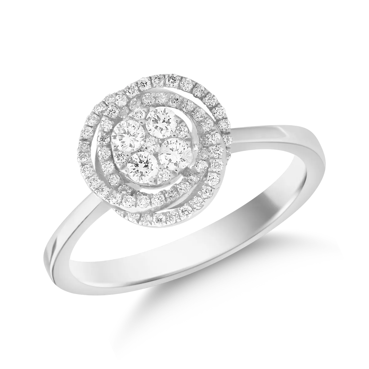 18K fehérarany gyűrű 0.26ct gyémántokkal