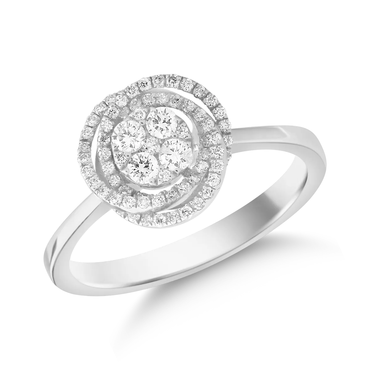 Inel din aur alb de 18K cu diamante de 0.26ct-128208