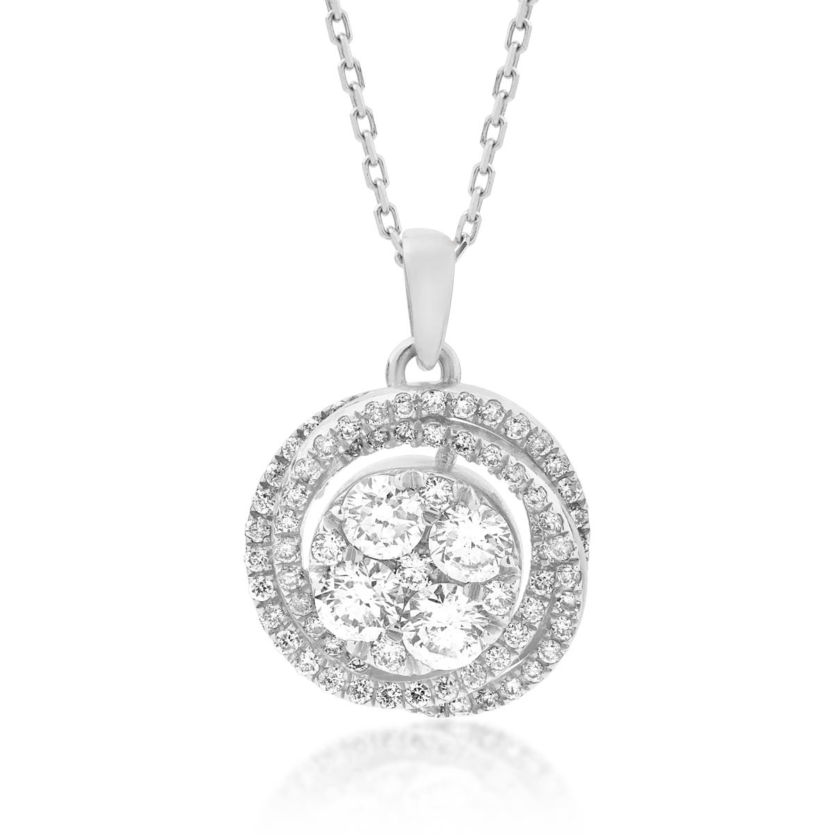 Lant cu pandantiv din aur alb cu diamante de 0.62ct-128274