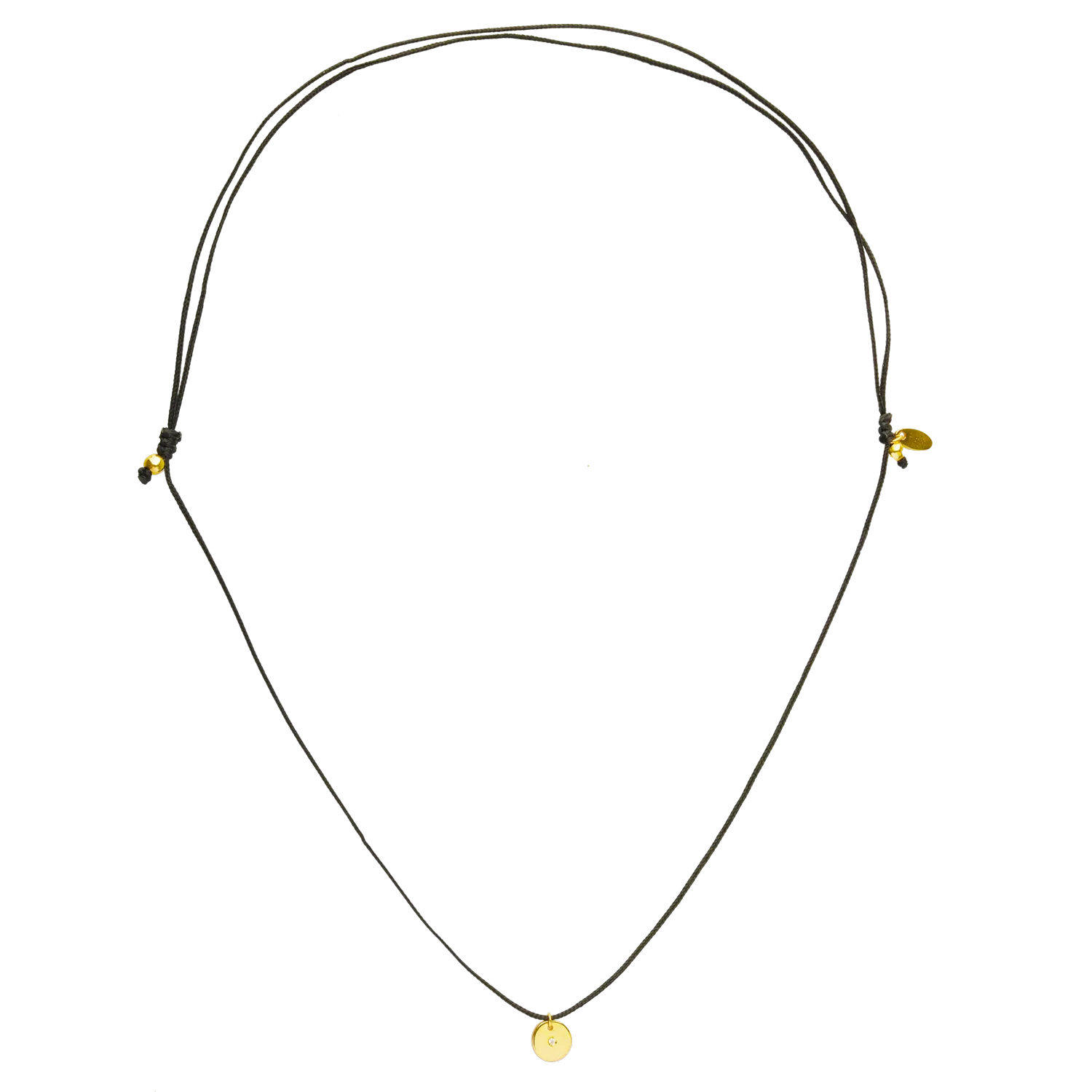 Naszyjnik ze sznurka z zawieszką w formie monety z 14K żółtego złota