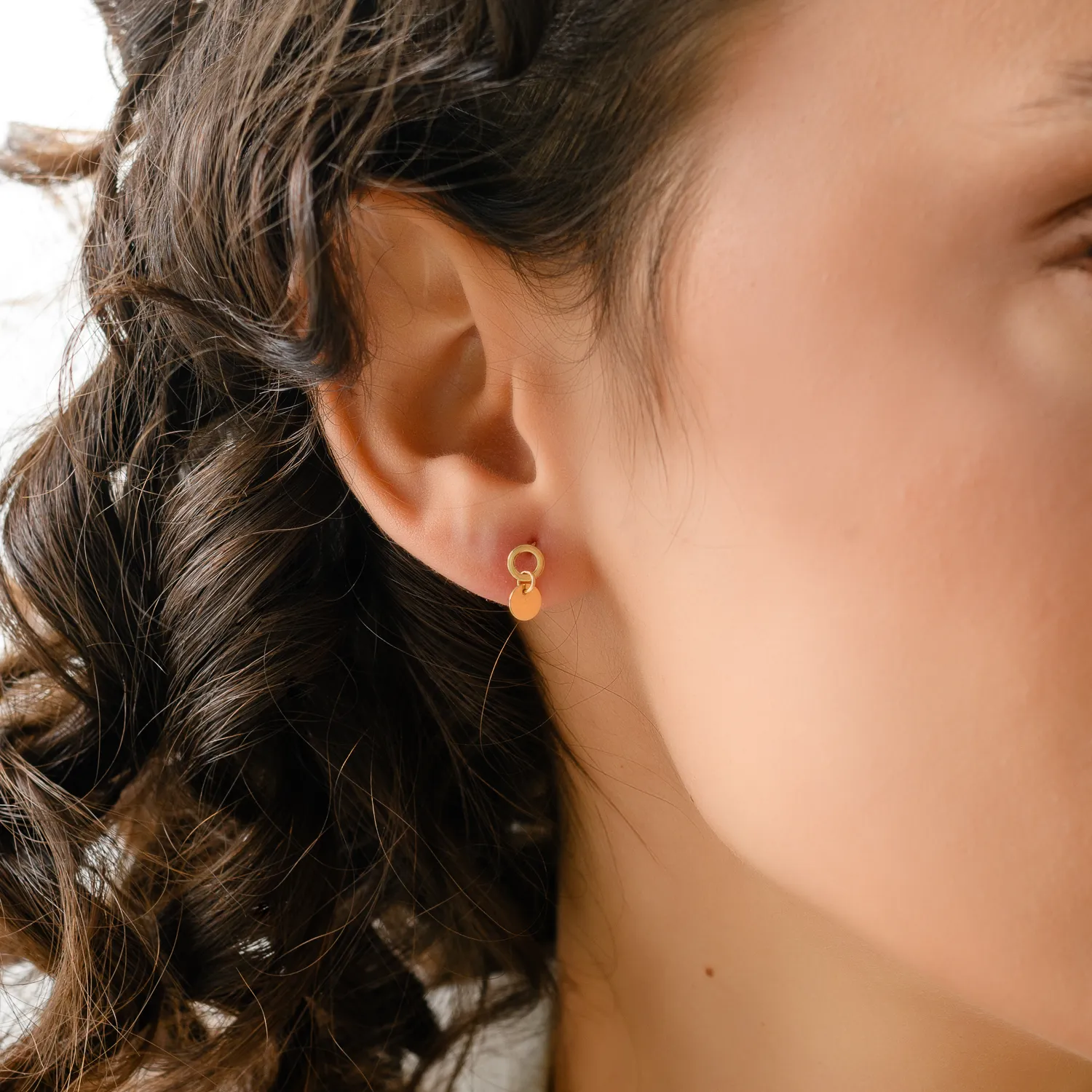 Cercei din aur galben