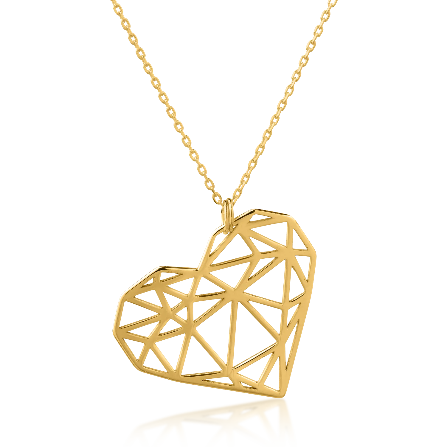Naszyjnik w kształcie serca z żółtego złota