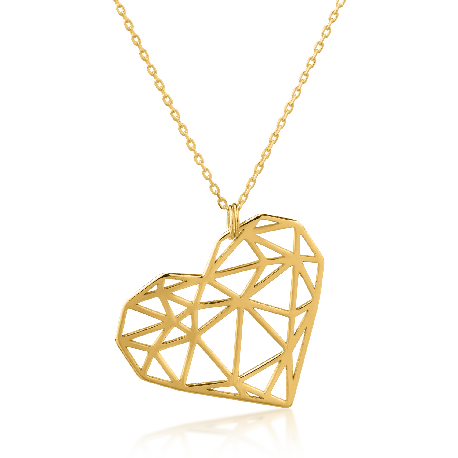 Yellow gold heart pendant necklace