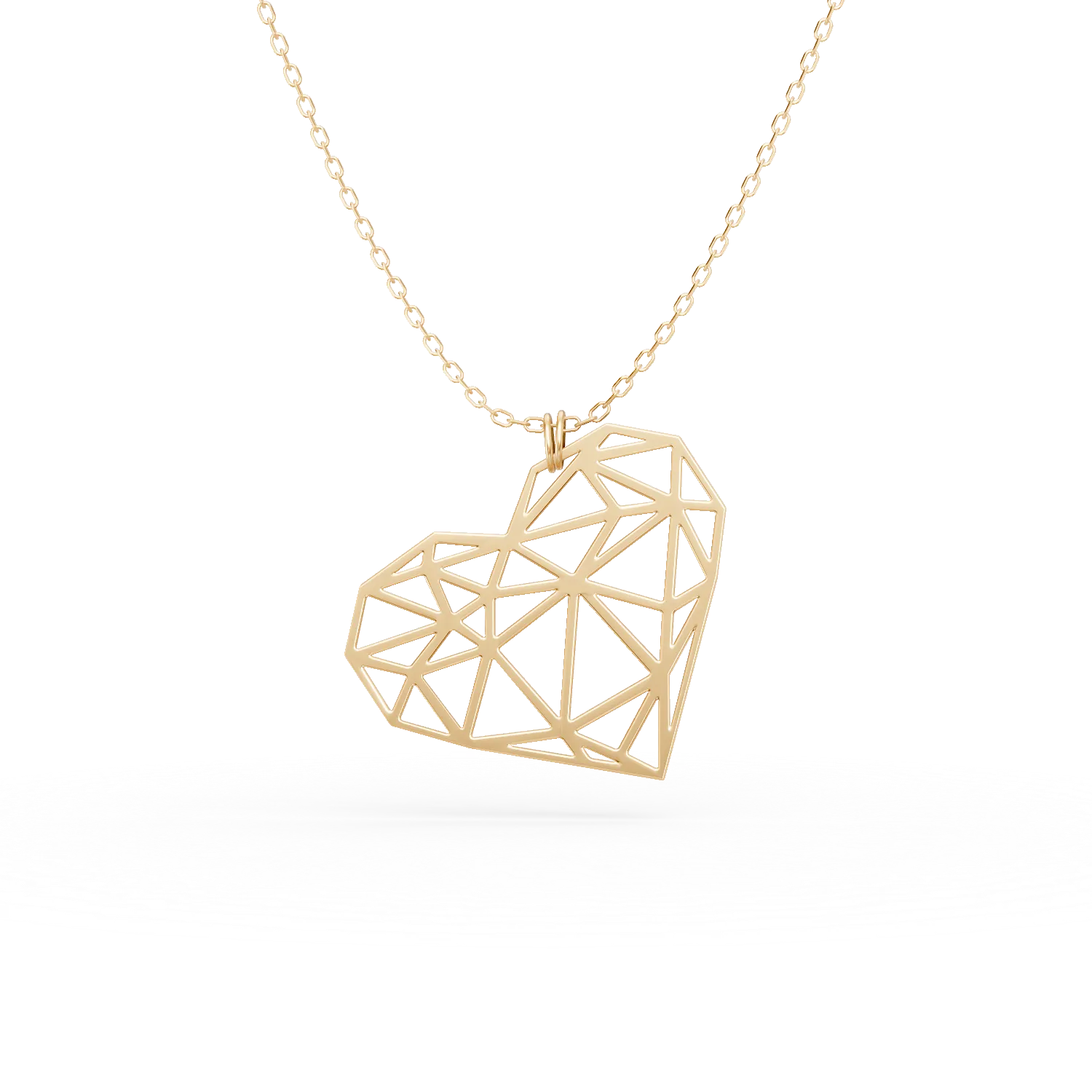 Yellow gold heart pendant necklace