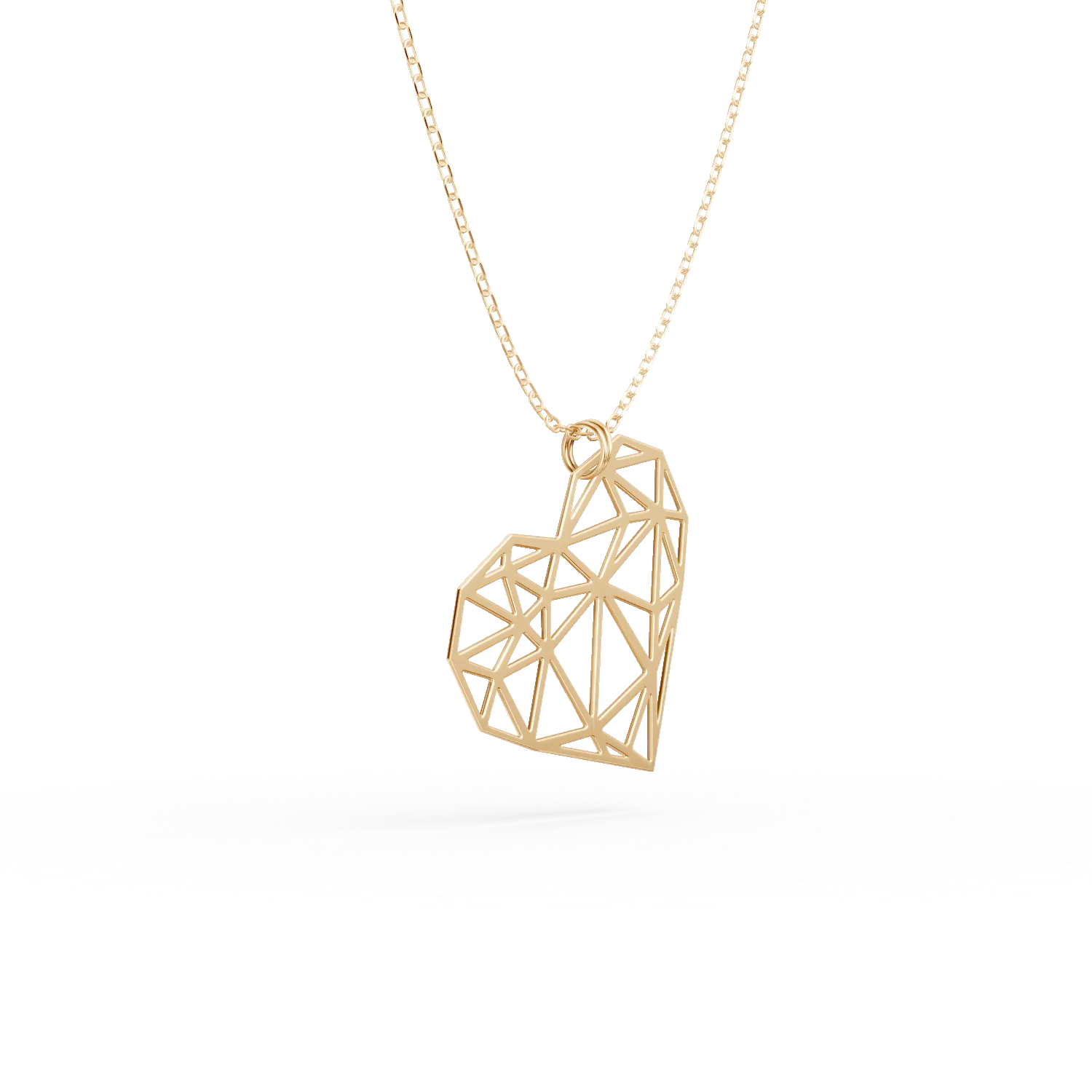 Sárga arany szívű medál nyaklánc