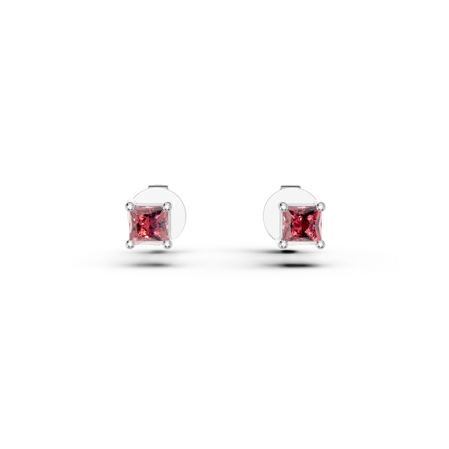 Cercei din aur alb cu rubine princess de 0.145ct