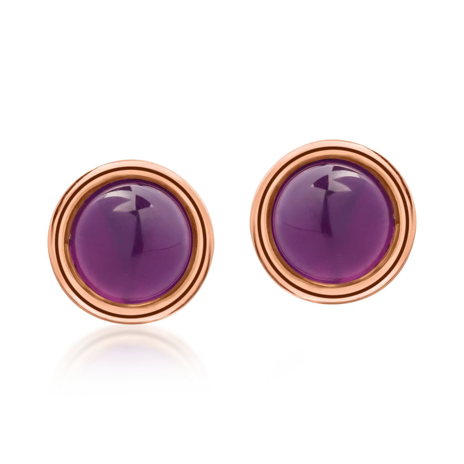 14K rose gold earrings with 0.6ct amethysts