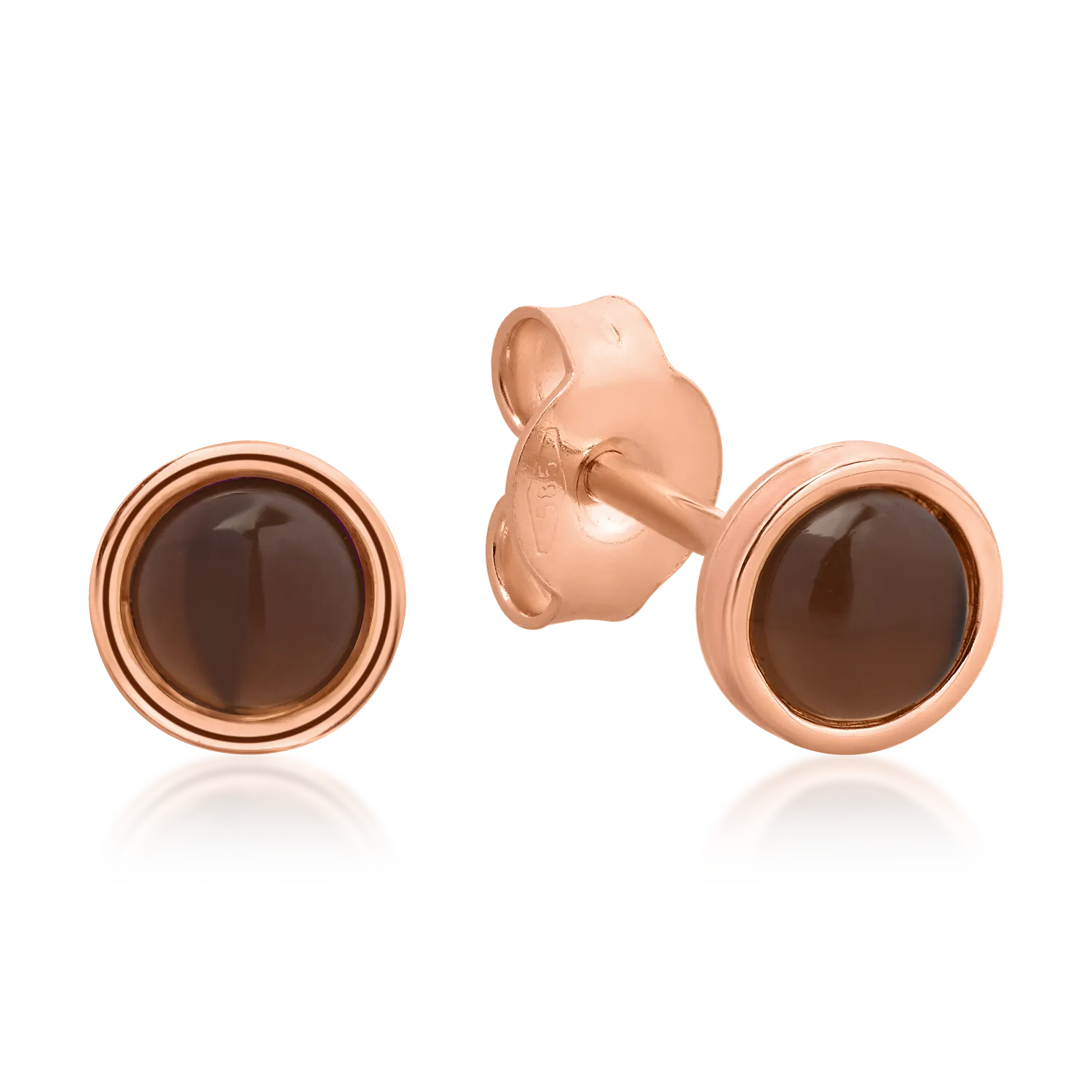 14K rose gold earrings with 0.5ct smoky quartz