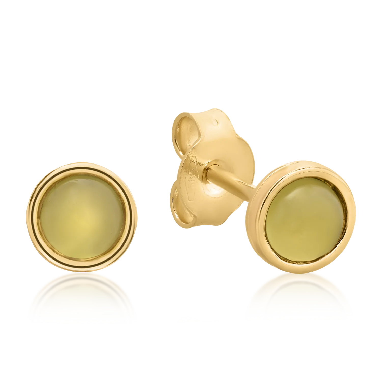 14K sárga arany fülbevaló 0.6ct peridottal