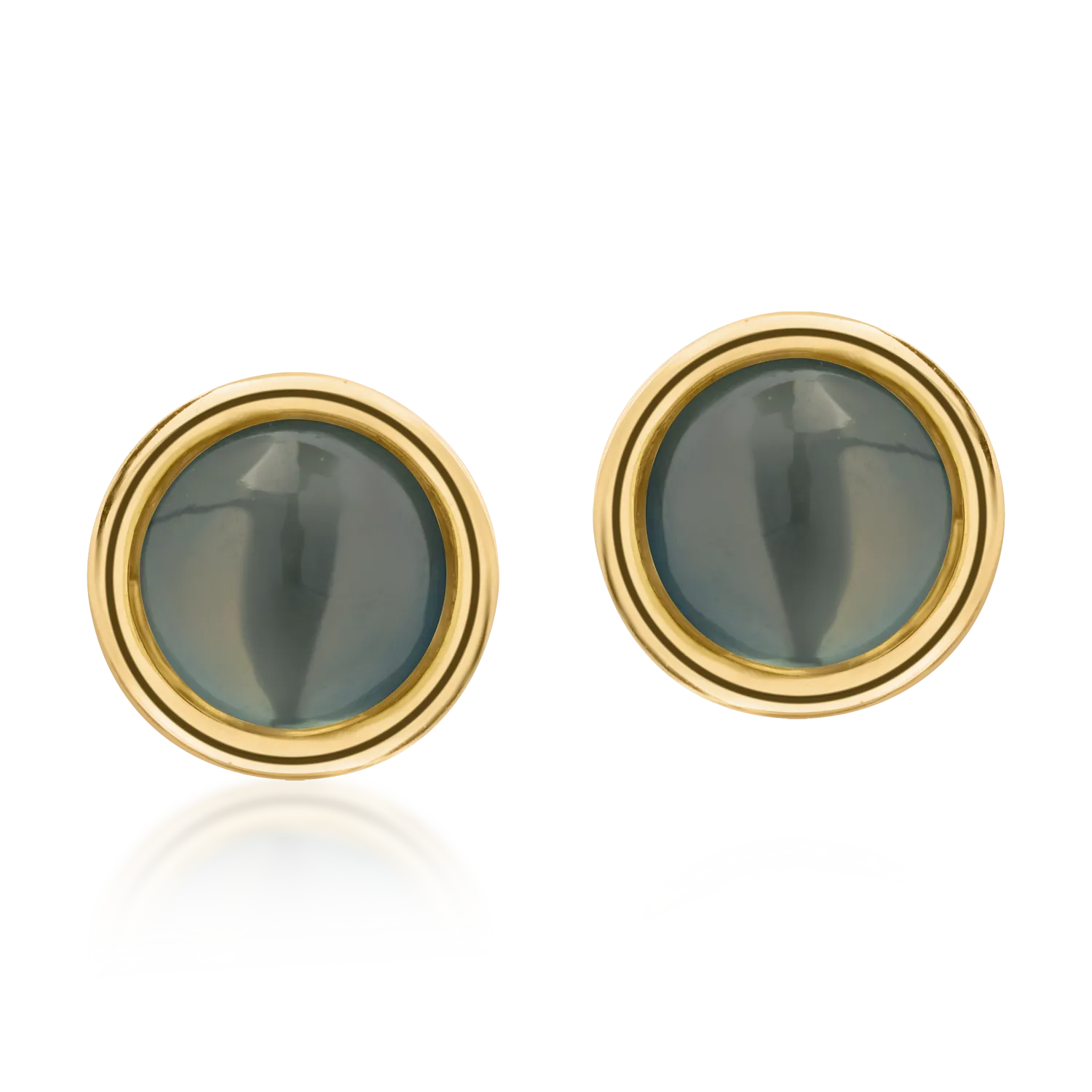 Sárga arany fülbevaló 0.5ct londoni kék topázokkal-128481