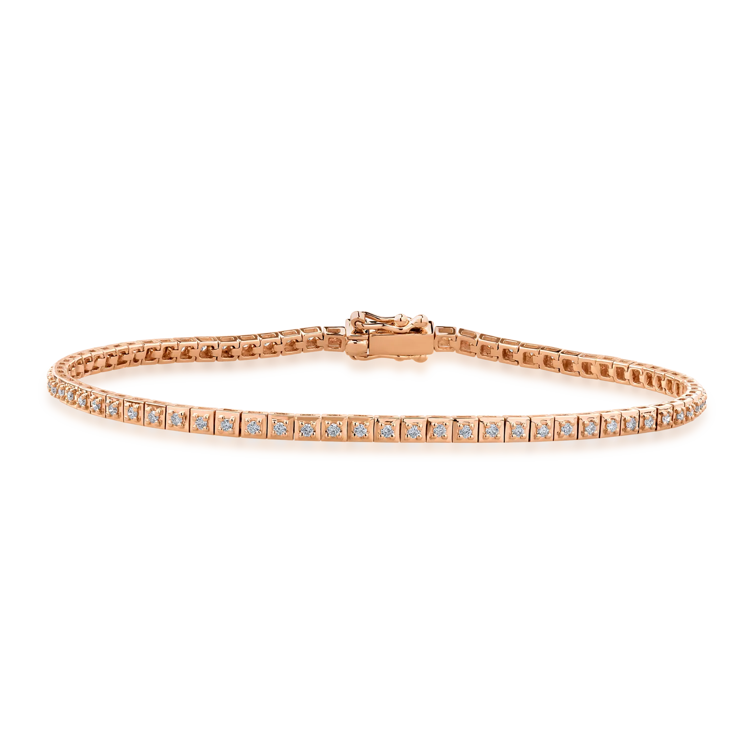 14K rose gold tennis bracelet with 0.5ct diamonds
