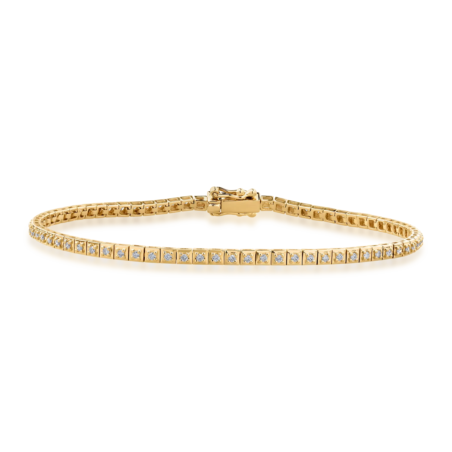 14K yellow gold tennis bracelet with 0.52ct diamonds