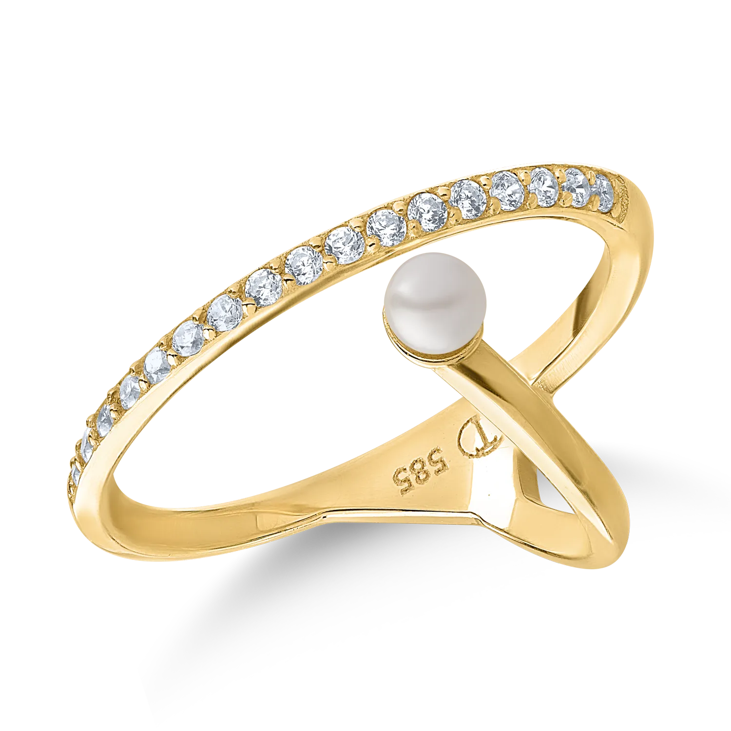 14K yellow gold ring-128510