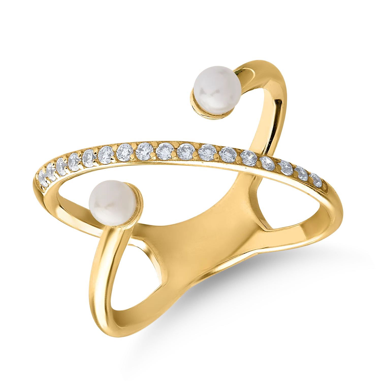 14K yellow gold ring-128514