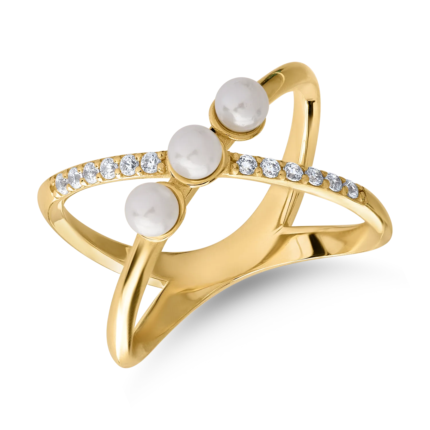 14K yellow gold ring-128532