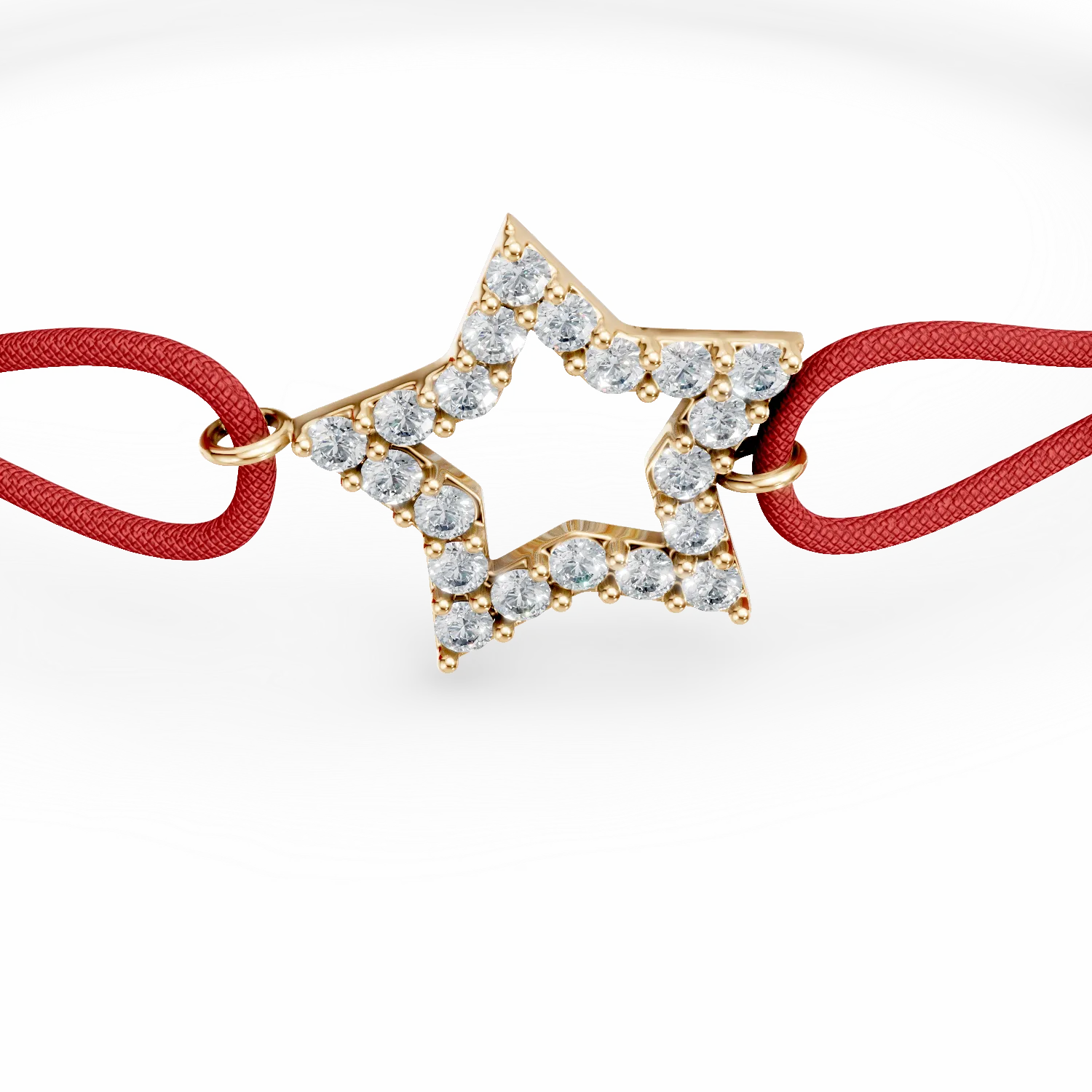 Гривна с висулка със звезда от жълто злато и цирконий