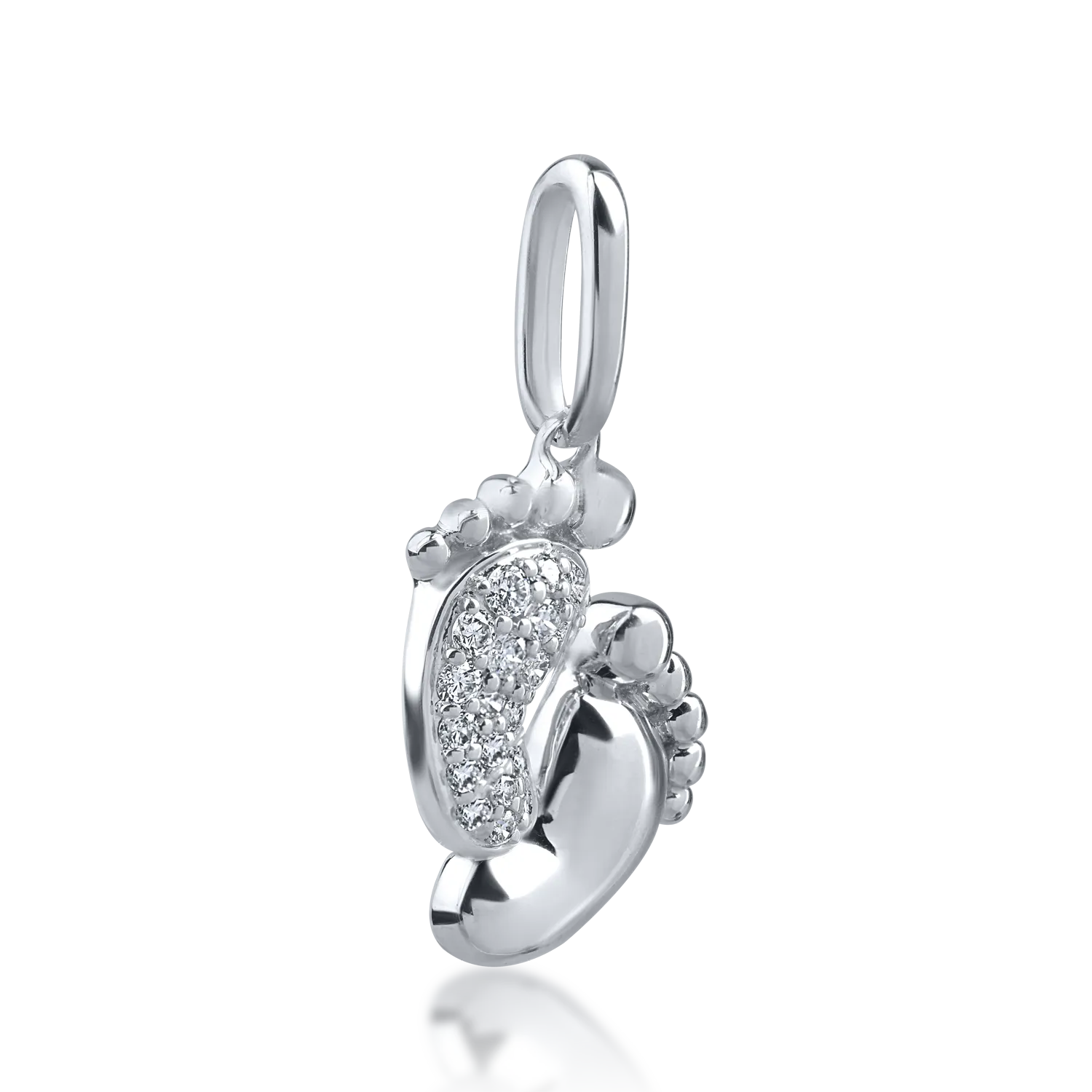 Pandantiv din aur alb cu diamante de 0.05ct