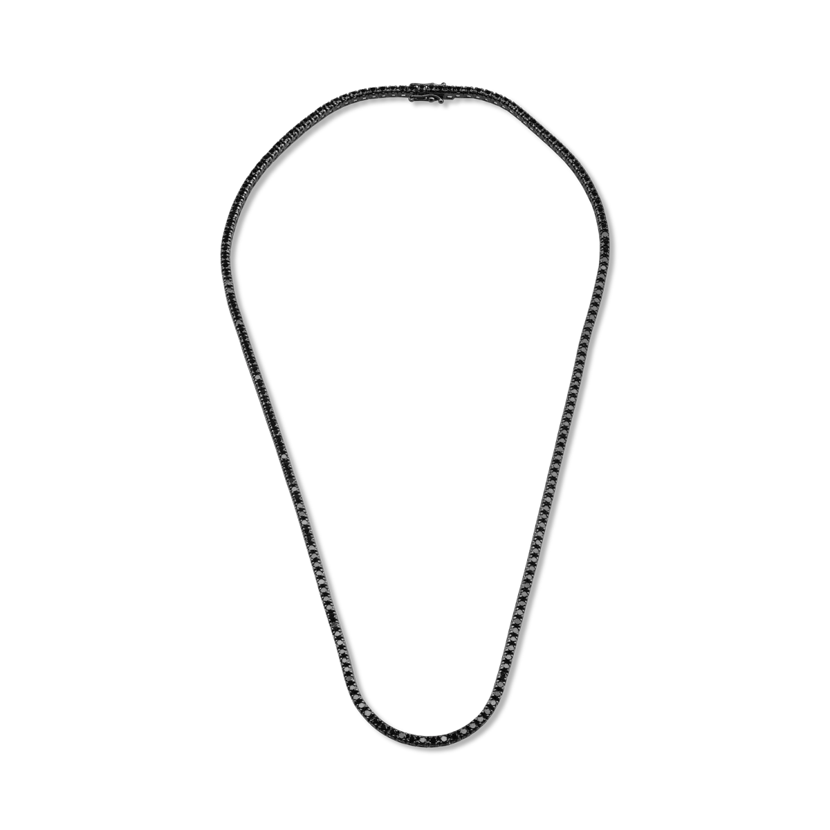 18K black gold tennis necklace with 1.28ct black diamonds