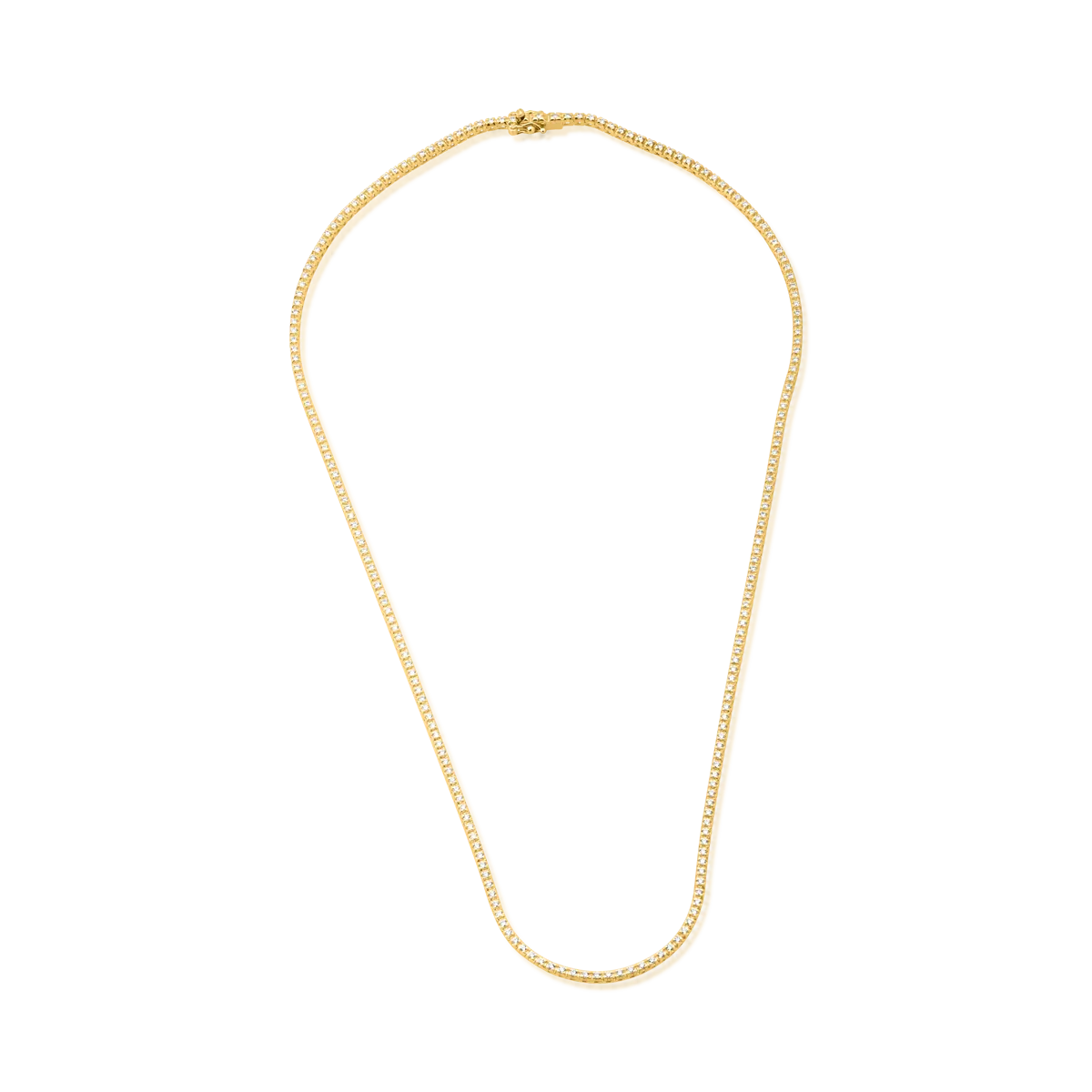 18K yellow gold tennis necklace with 2.8ct diamonds