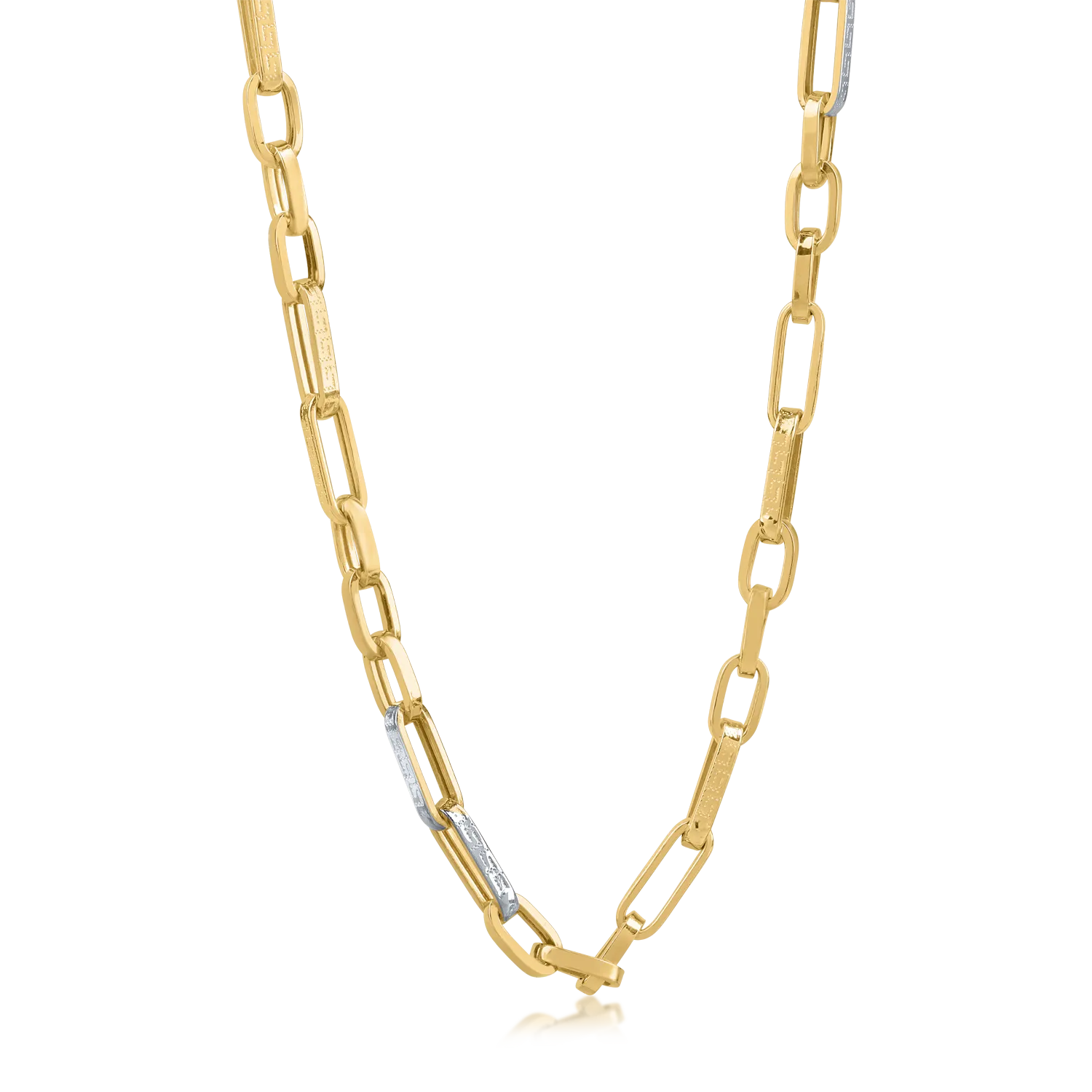 White-yellow gold men's chain