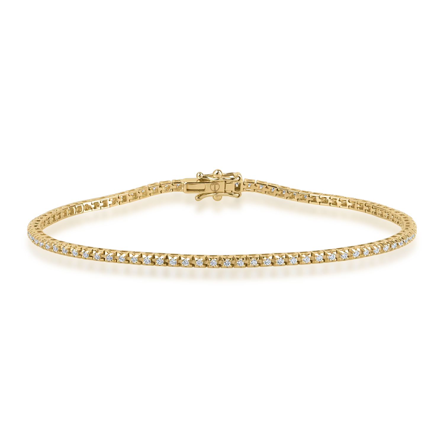 Yellow gold tennis bracelet with 0.52ct diamonds