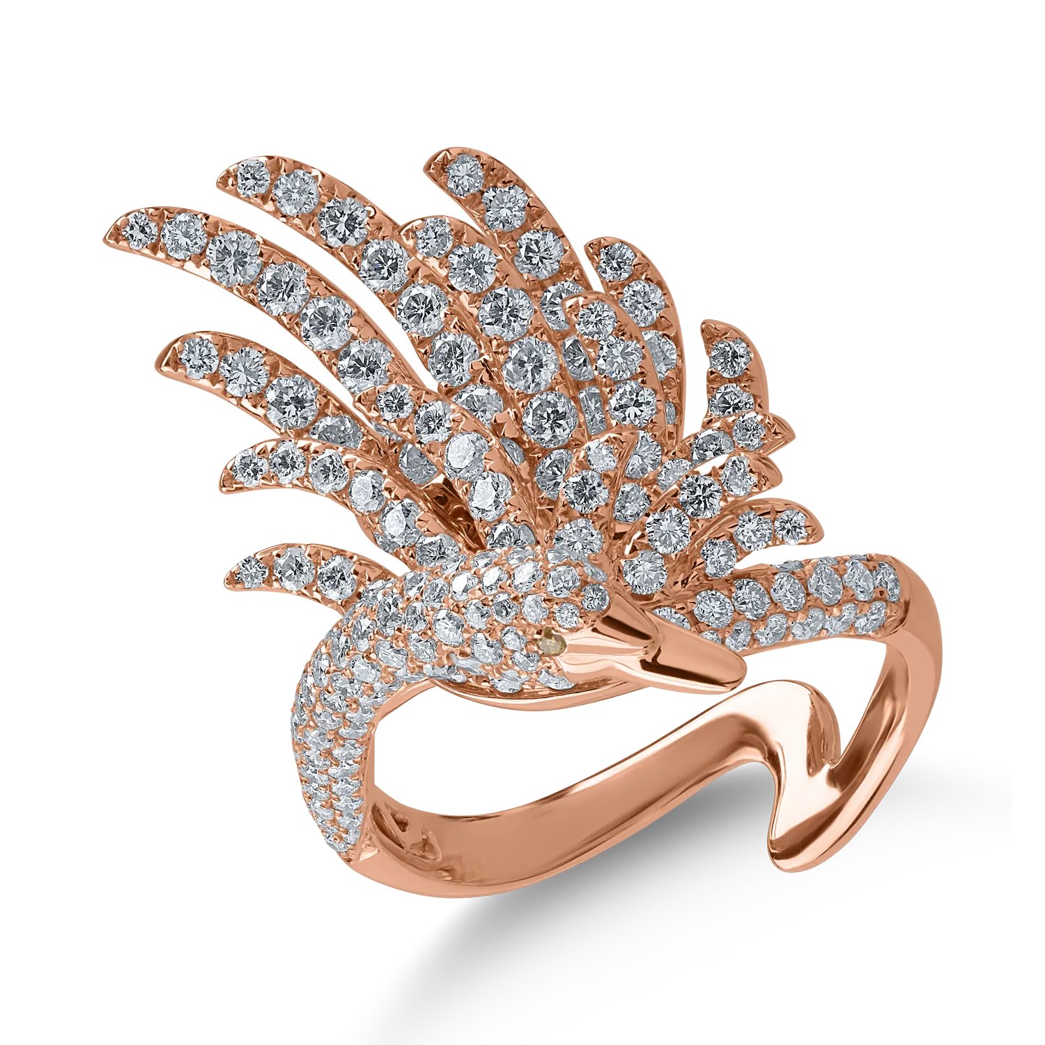 18K rose gold ring with 1.86ct diamonds