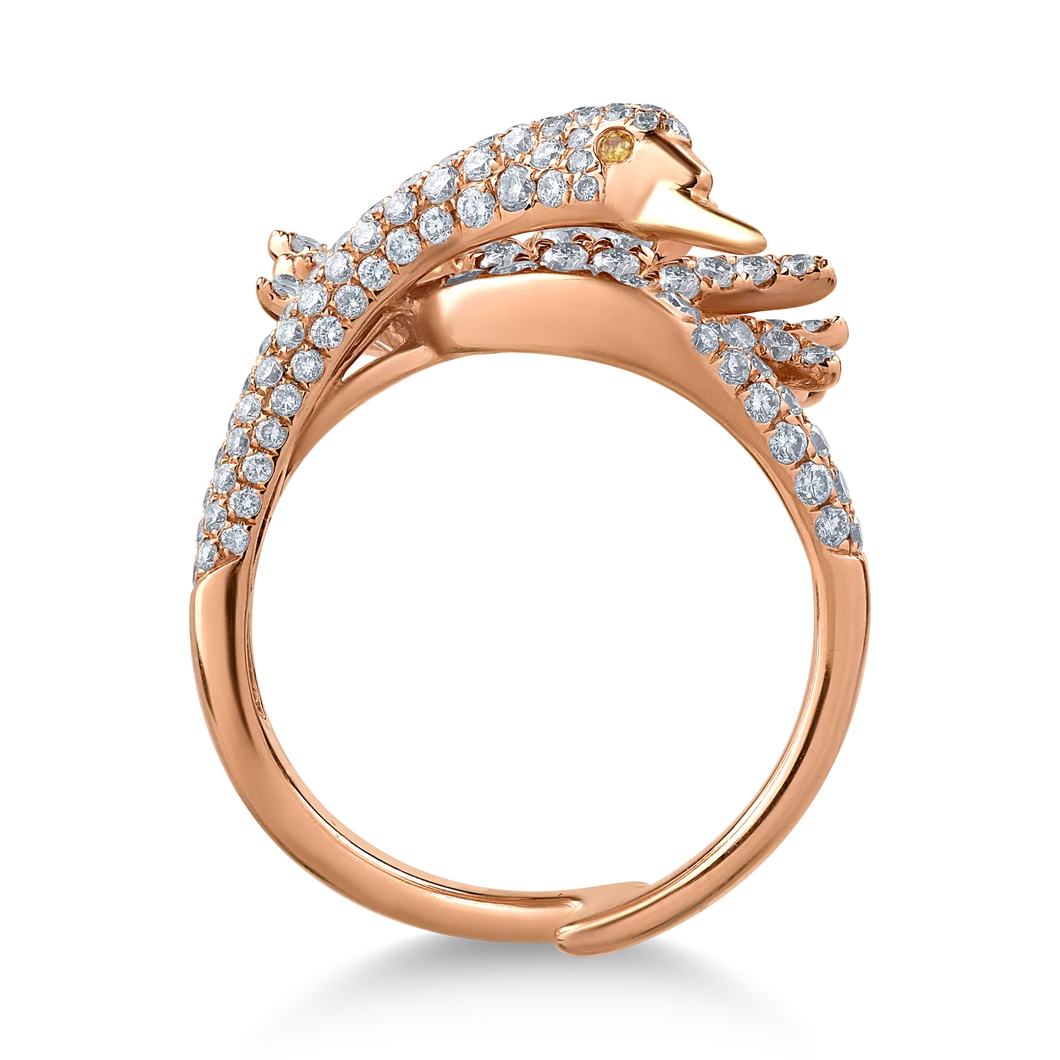 18K rózsaszín arany gyűrű 1.86ct gyémántokkal