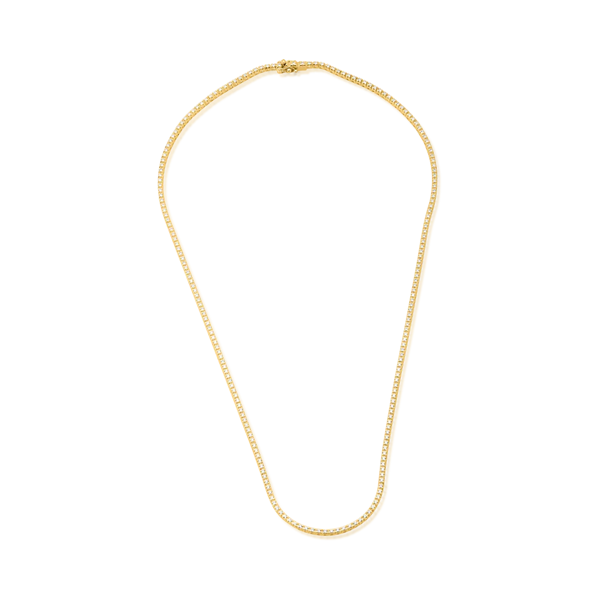 18K yellow gold tennis necklace with 1.72ct diamonds