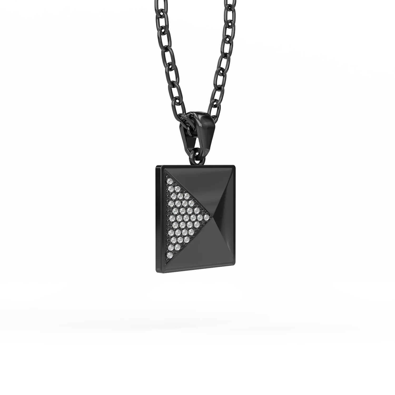 Silver Pyramid pendant necklace