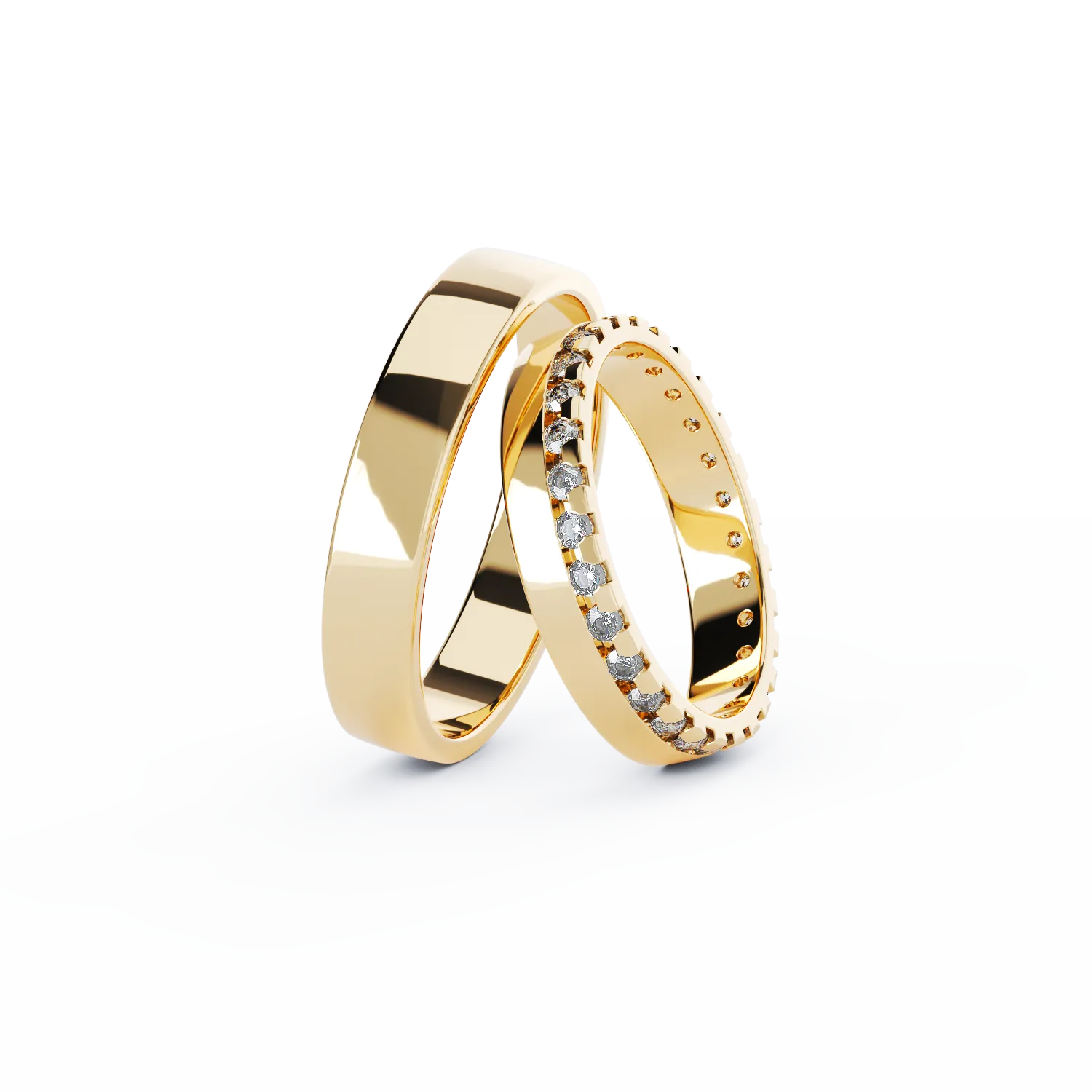 HALO gold wedding rings